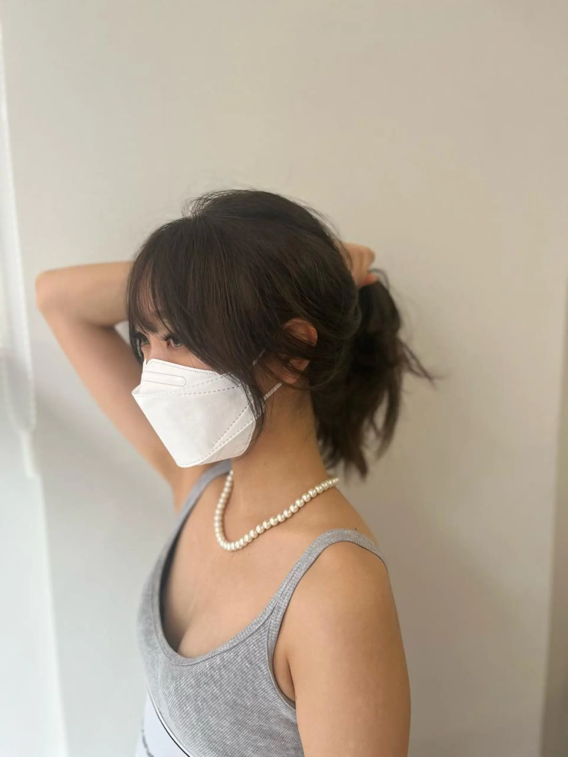 セミロング エギョモリ 韓国ヘア レイヤーカットのヘアスタイル