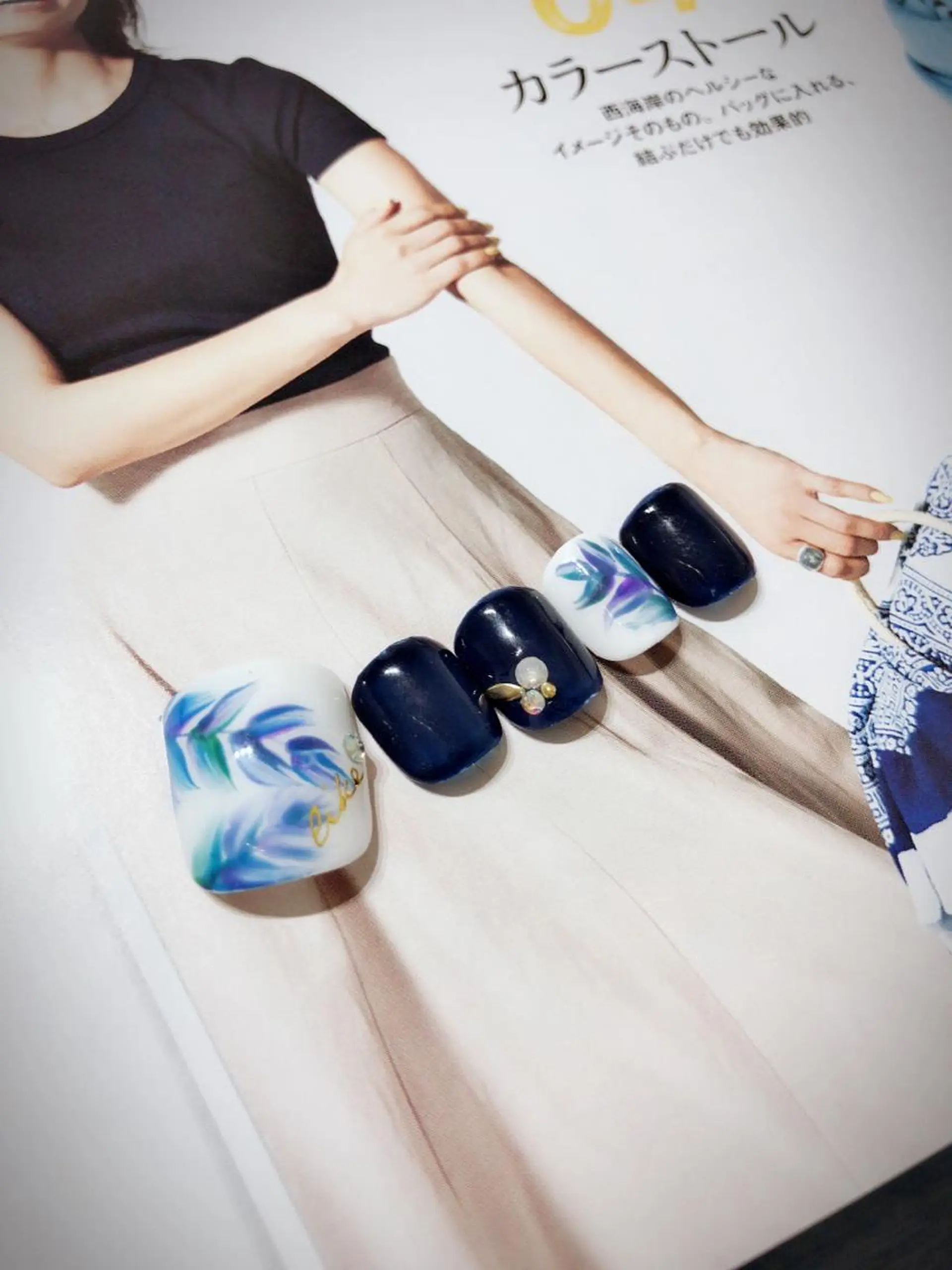 ネイル フットネイル ネイビー フットネイル * haruのネイルデザイン