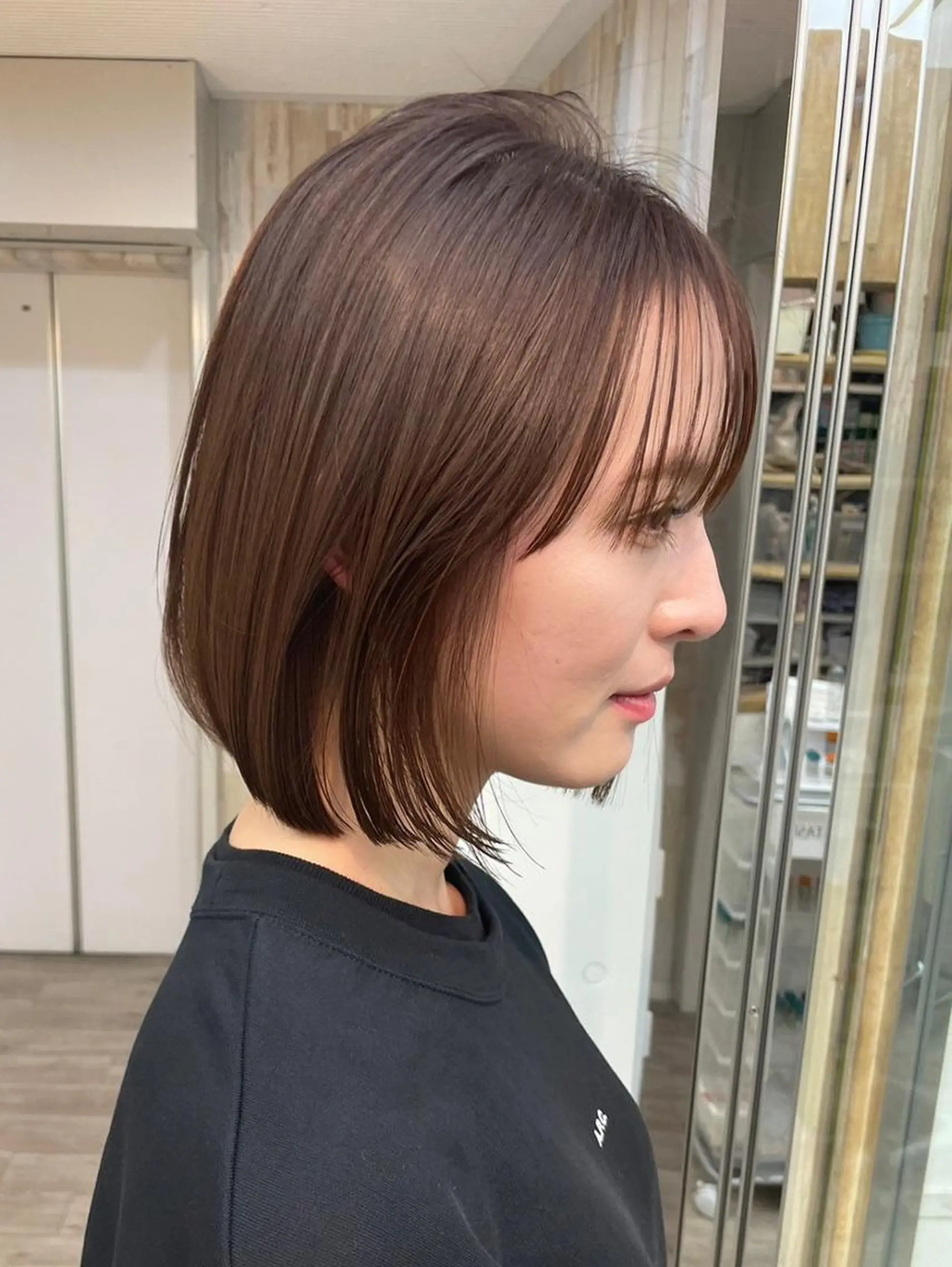 ショート カラー ベージュカラー ブリーチ ブラウンカラー ケアブリーチ 透明感カラー カット 縮毛矯正 トリートメント N° anfeel 渋谷🪞🫧のヘアスタイル