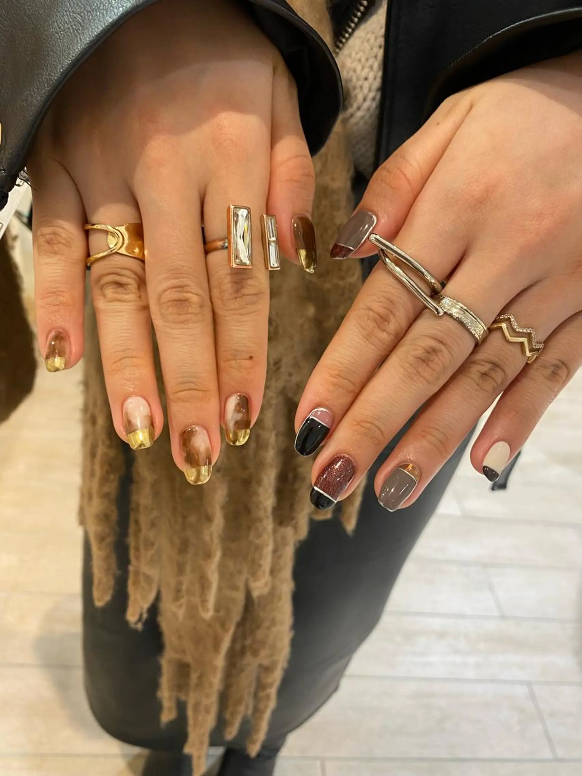 ネイル ブラウン 冬ネイル クリスマス JurerEye☆ Marikoのネイルデザイン