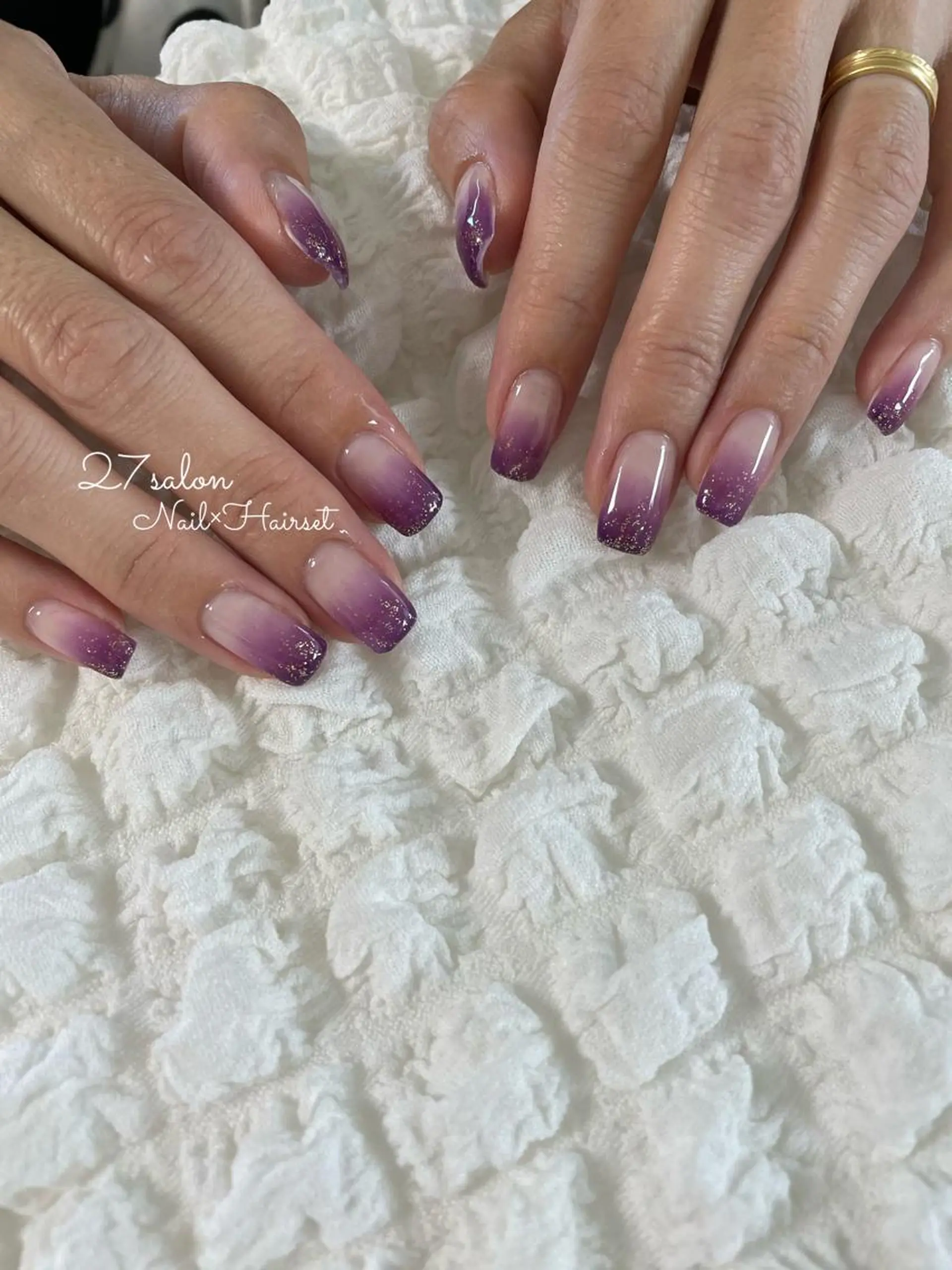 ネイル グラデーション パープル 27salon yuinaのネイルデザイン