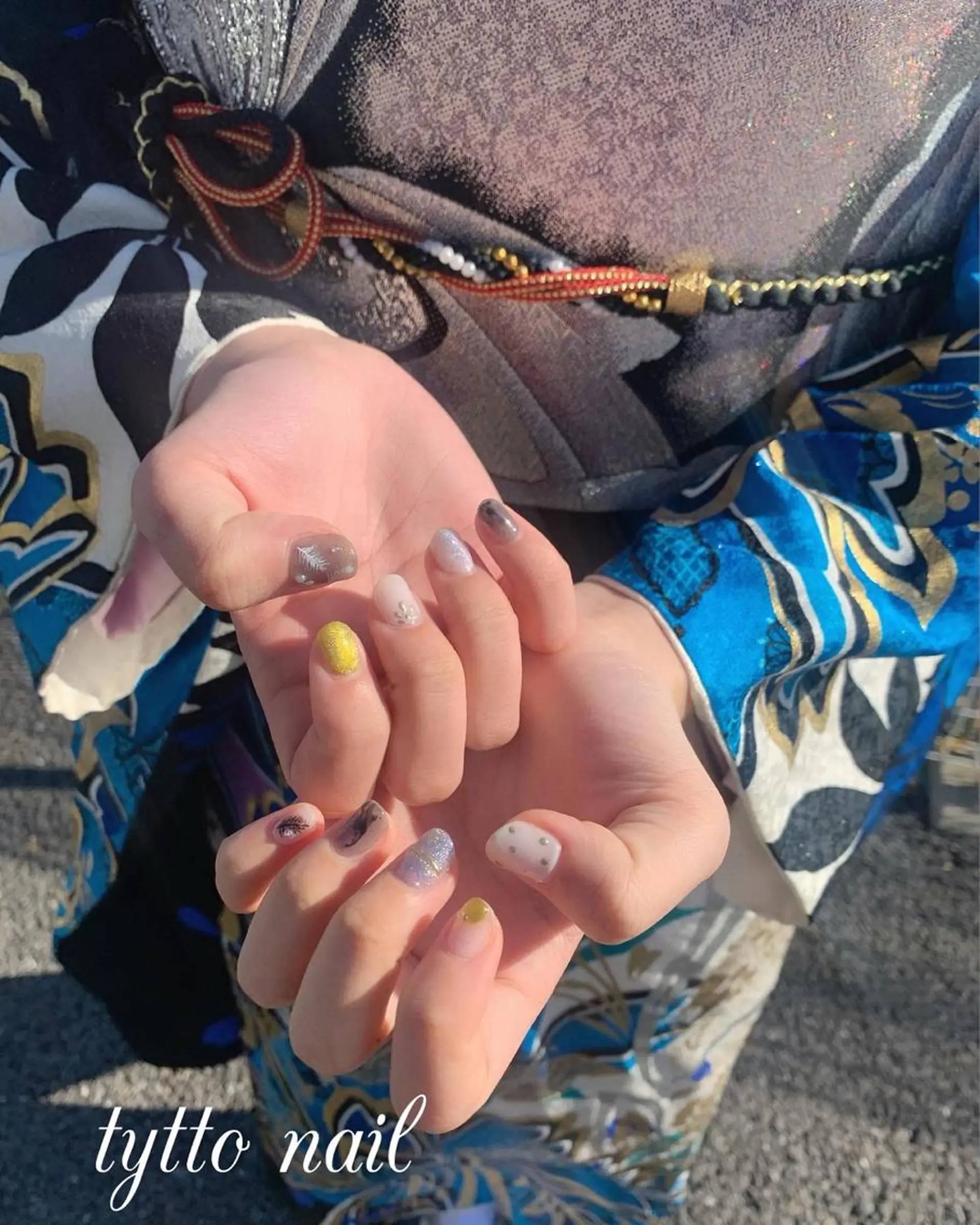 ネイル 成人式 フラッシュネイル 韓国ネイル マグネットネイル ミラーネイル tytto nail ❤︎‪‪eri‪‪のネイルデザイン