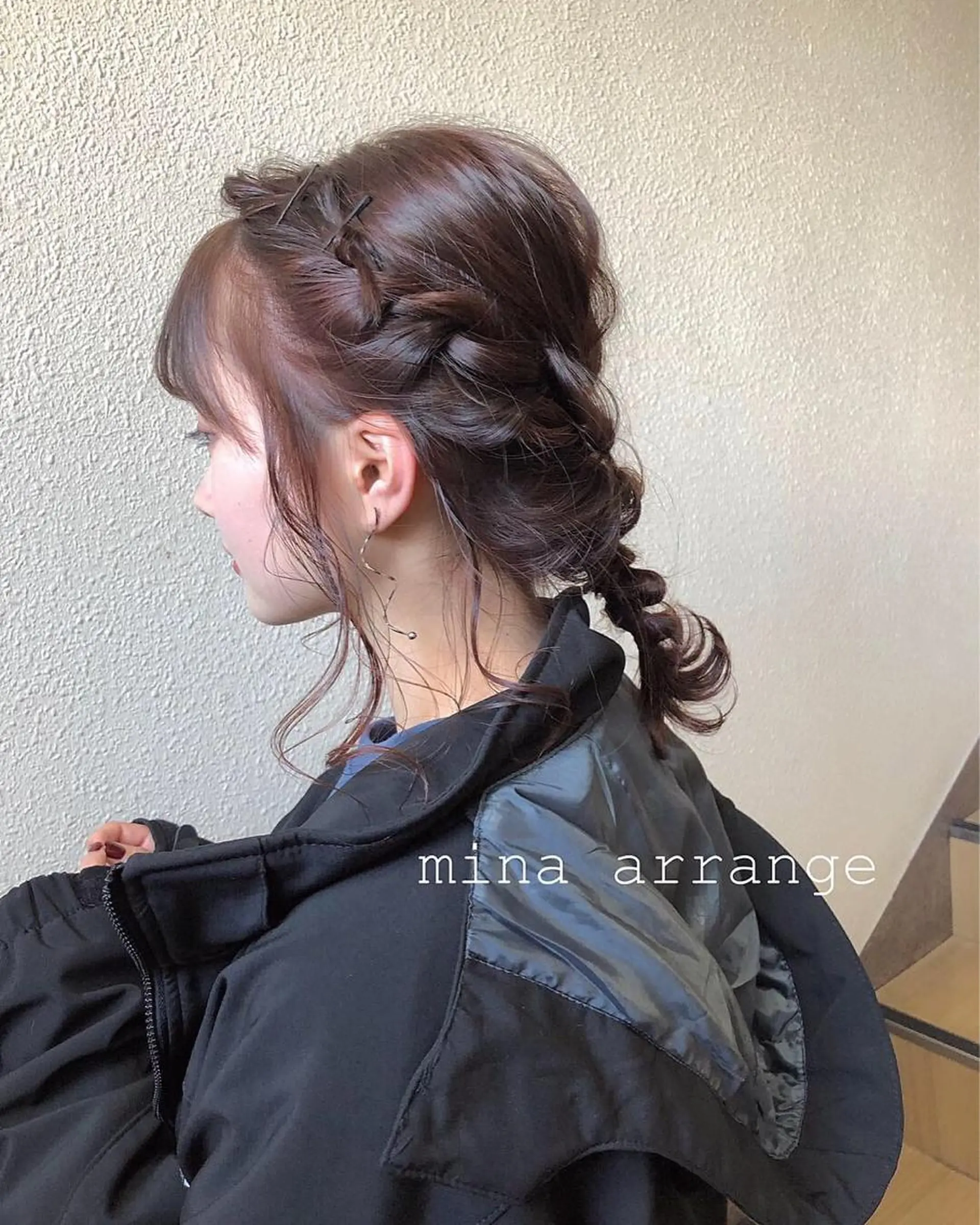 セミロング カラー ヘアアレンジ ヘアカラー トリートメント ヘアセット ツキノキ ミナのヘアスタイル