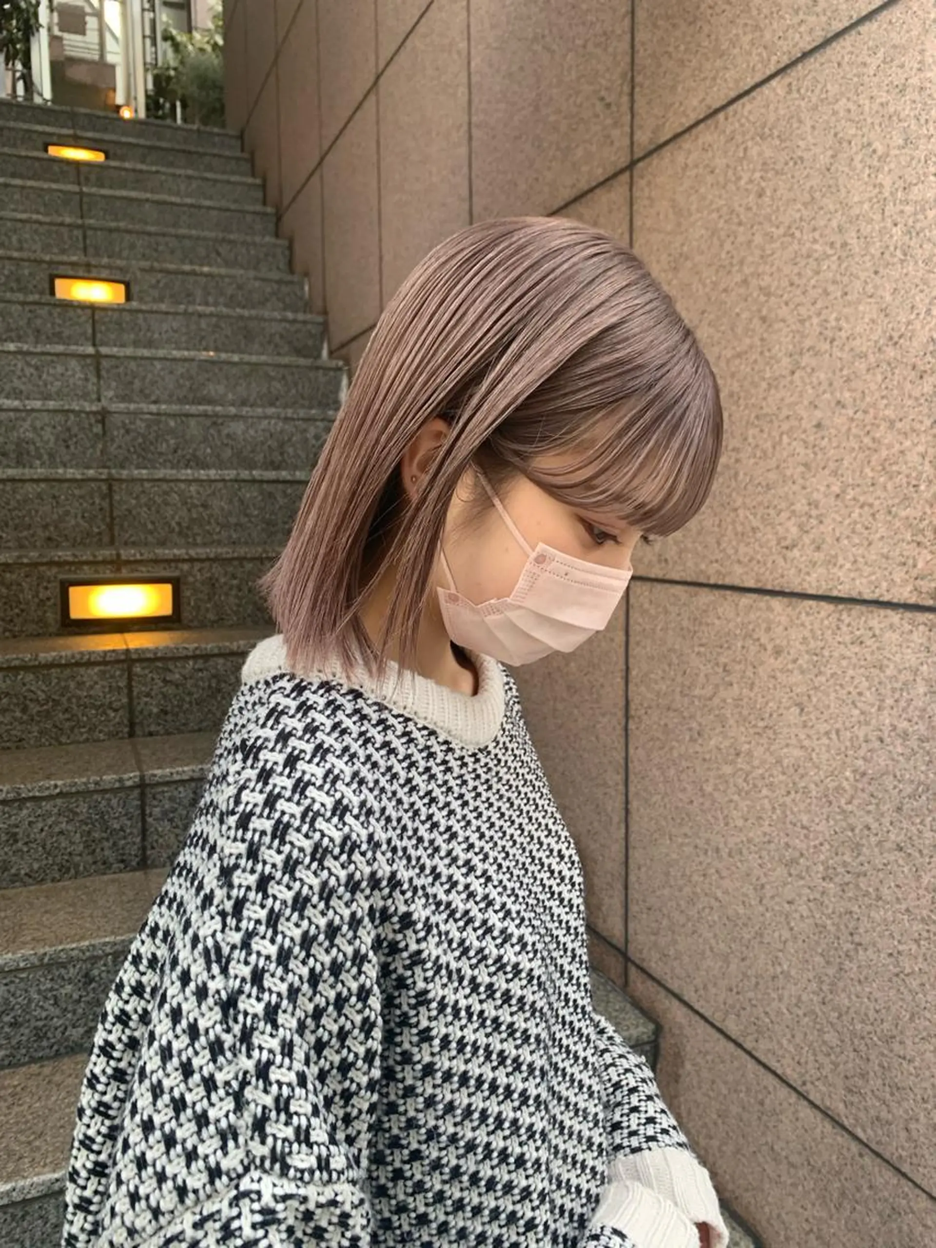 ミディアム カラー ヘアカラー トリートメント REINA☁️透明感 カラー/ぷつっと♡のヘアスタイル