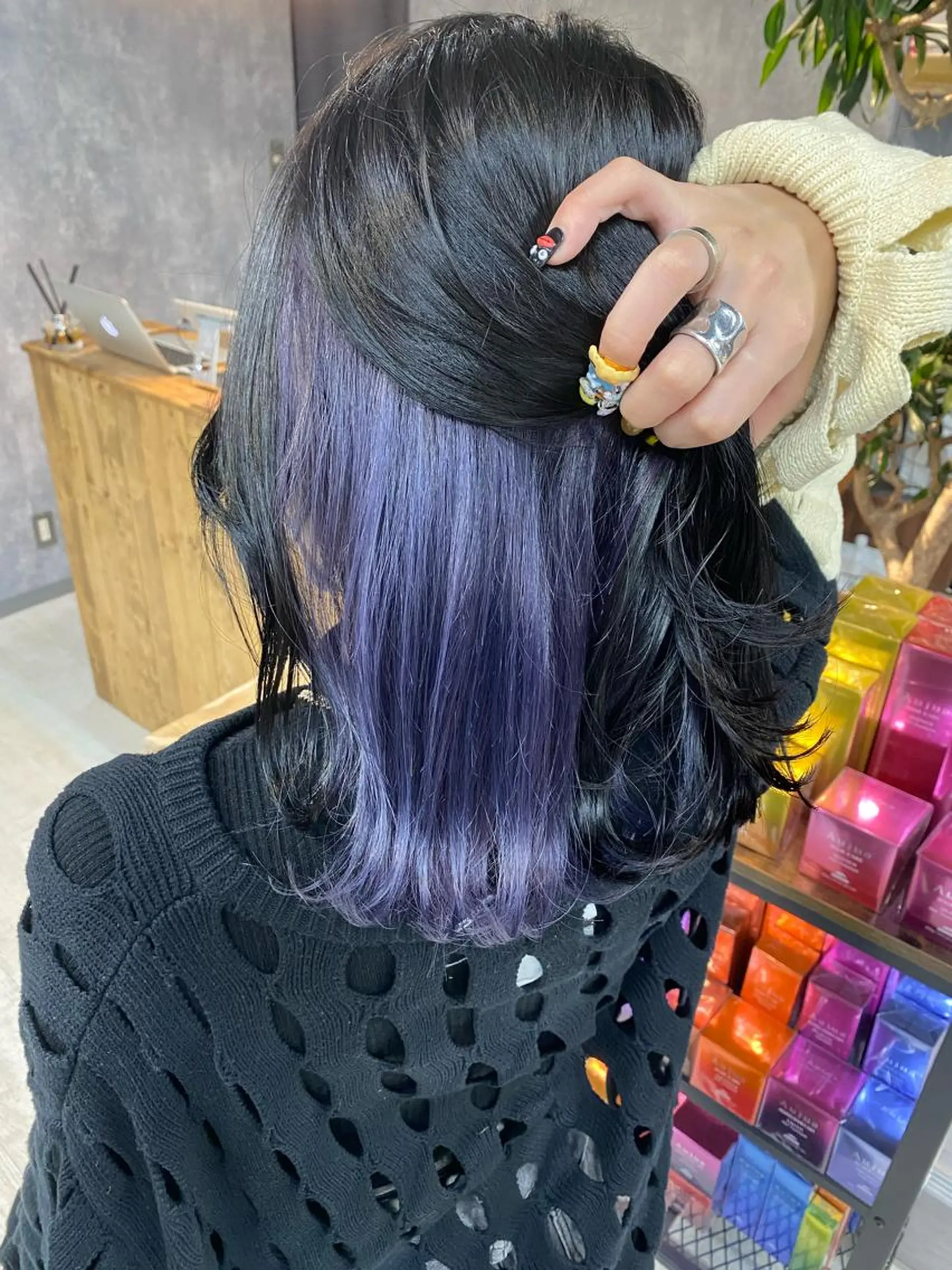 ミディアム ミディアムパーマ ハイライト トリートメント ツイストパーマ 【.ico】心斎橋/ ウルフ/飛田ゆうきのヘアスタイル