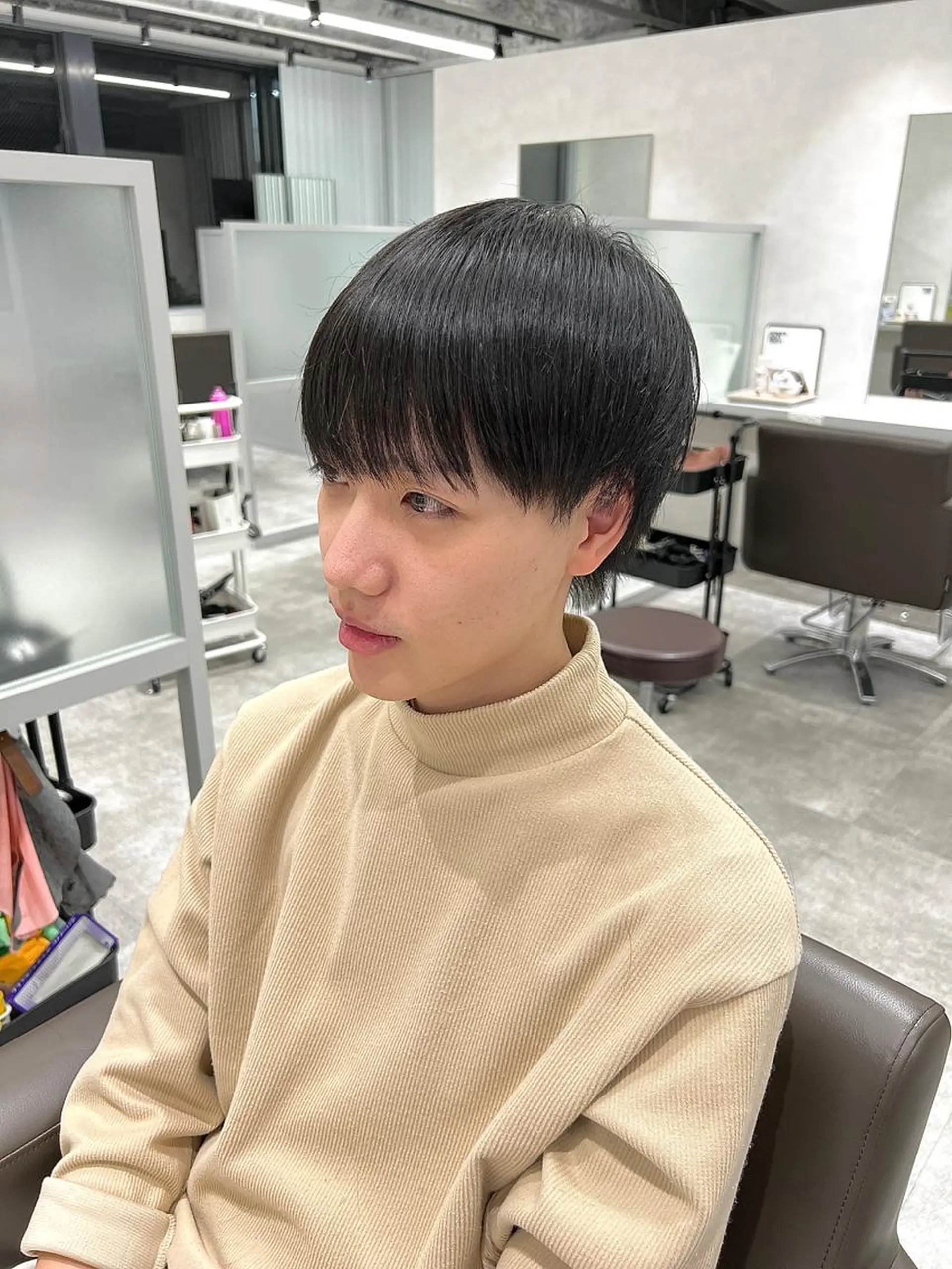 ショート カラー パーマ メンズ kiitos所属・関西センターパート メンズモデル募集のヘアスタイル