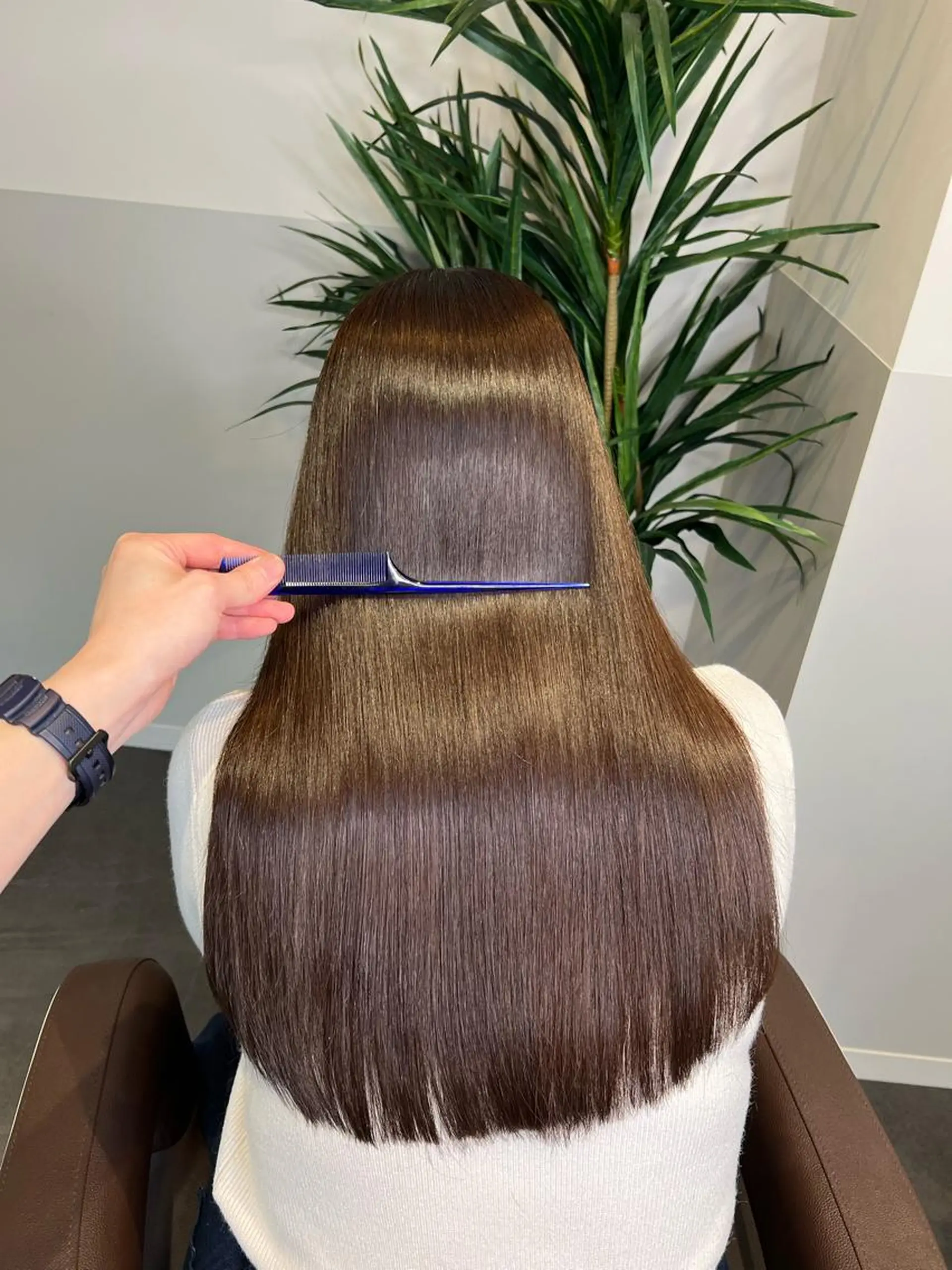 ロング 韓国風カラー 髪質改善 韓国風ヘア 縮毛矯正 トリートメント SALOWIN east店6F所属・TAKUMI 【美髪特化】のヘアスタイル