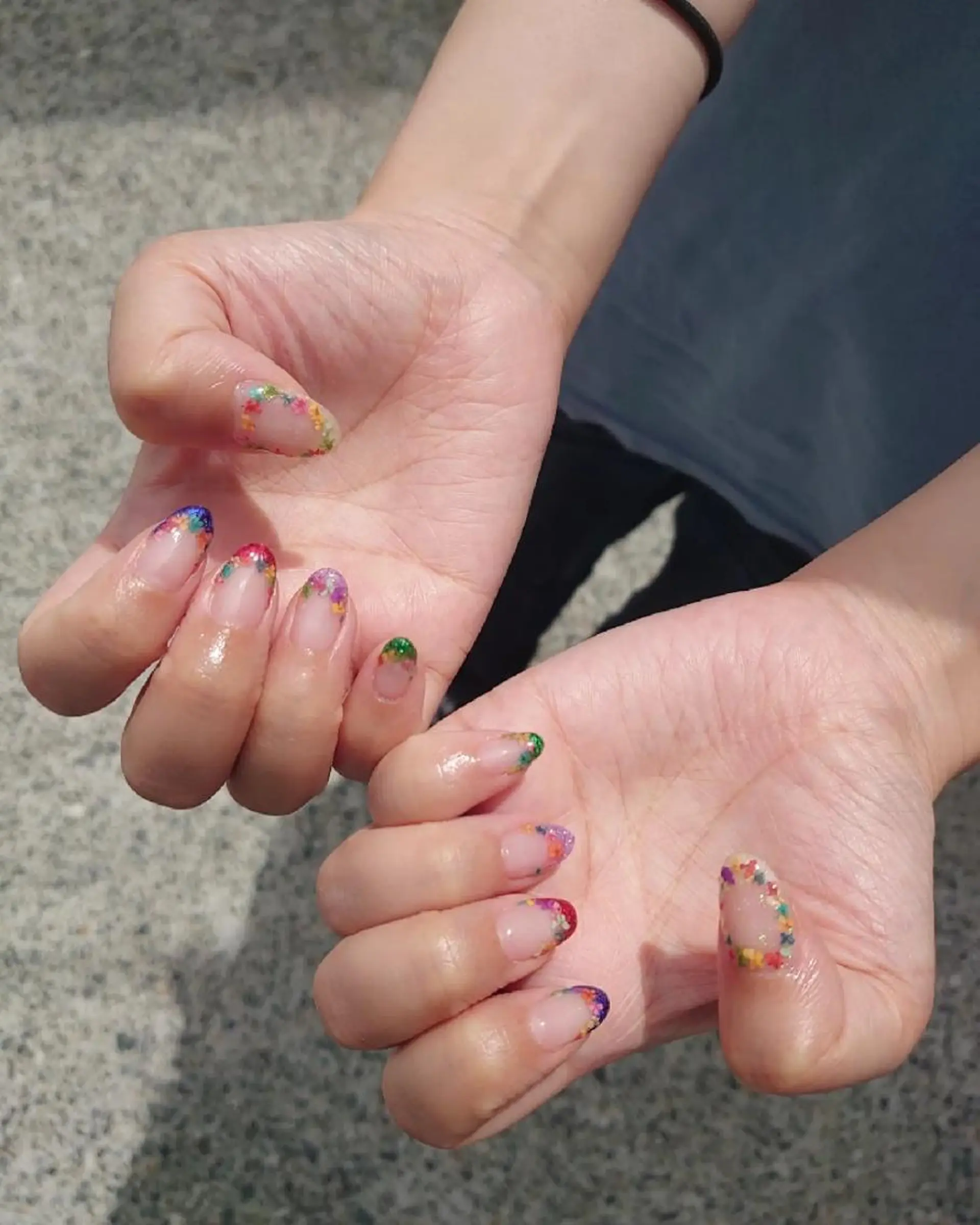 ネイル フレンチネイル ラメ(グリッター) ハンドネイル MANA MANAのネイルデザイン