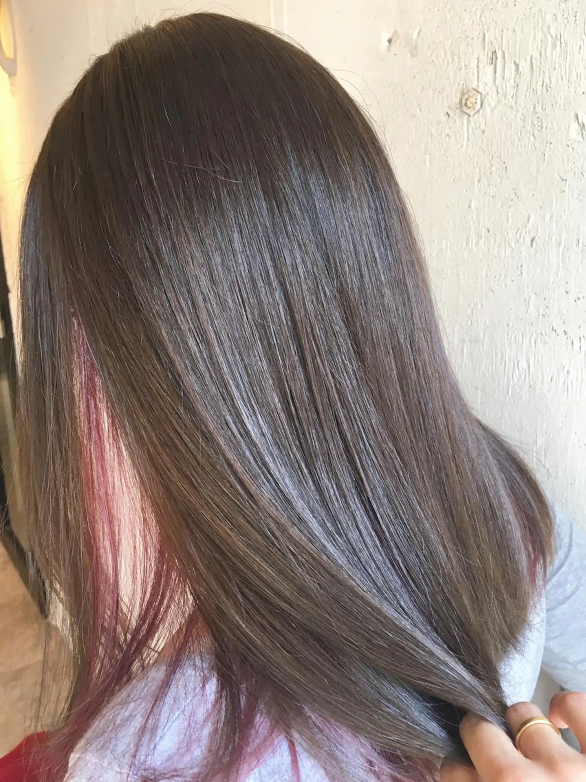 ロング カラー グレージュ インナーカラー ピンクカラー ピンクパープル パープルカラー カット ヘアカラー トリートメント 💈平島 拓也💈のヘアスタイル