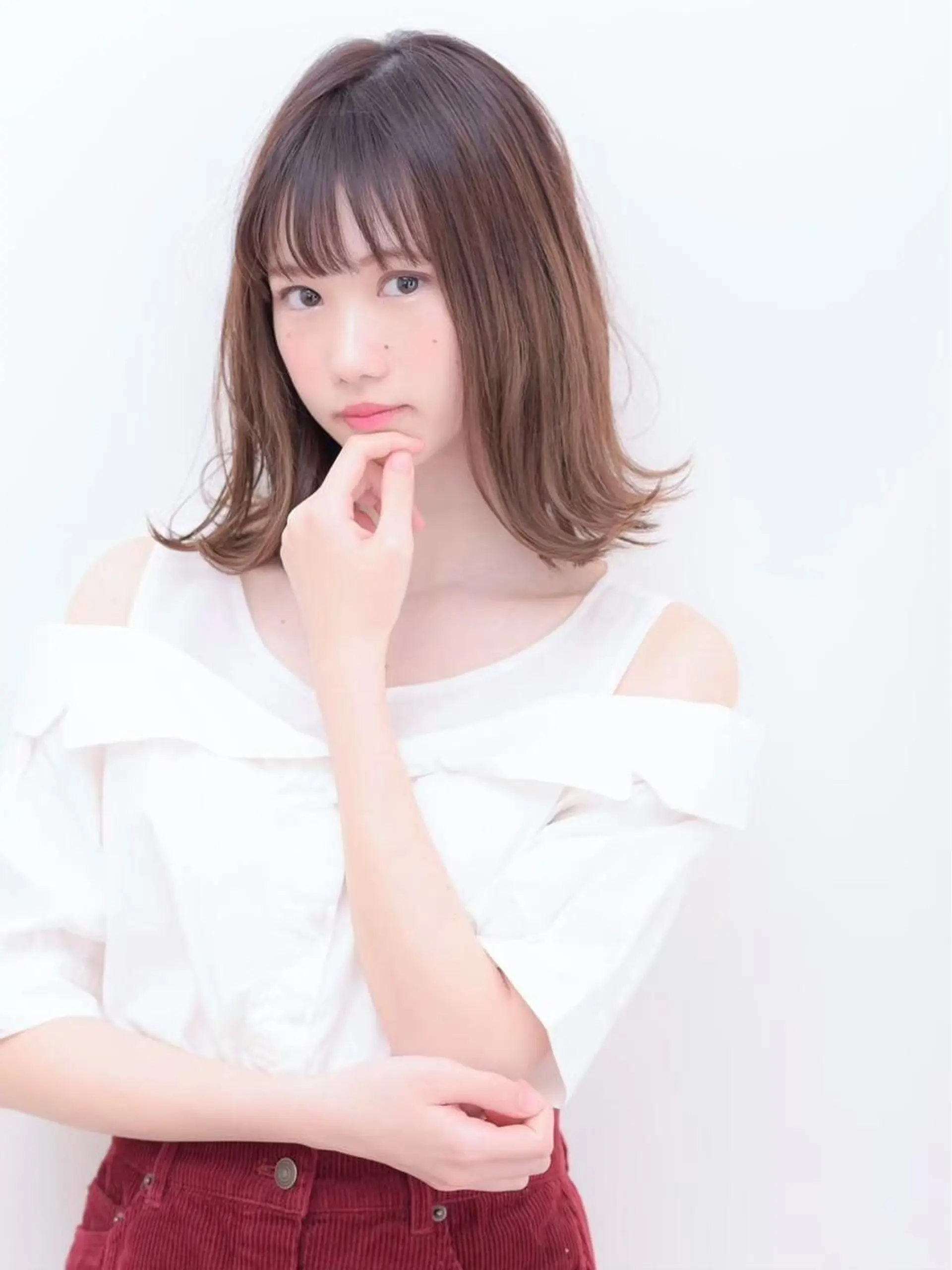 セミロング カラー パーマ ヘアアレンジ 公式 Ease by amble luxeのヘアスタイル