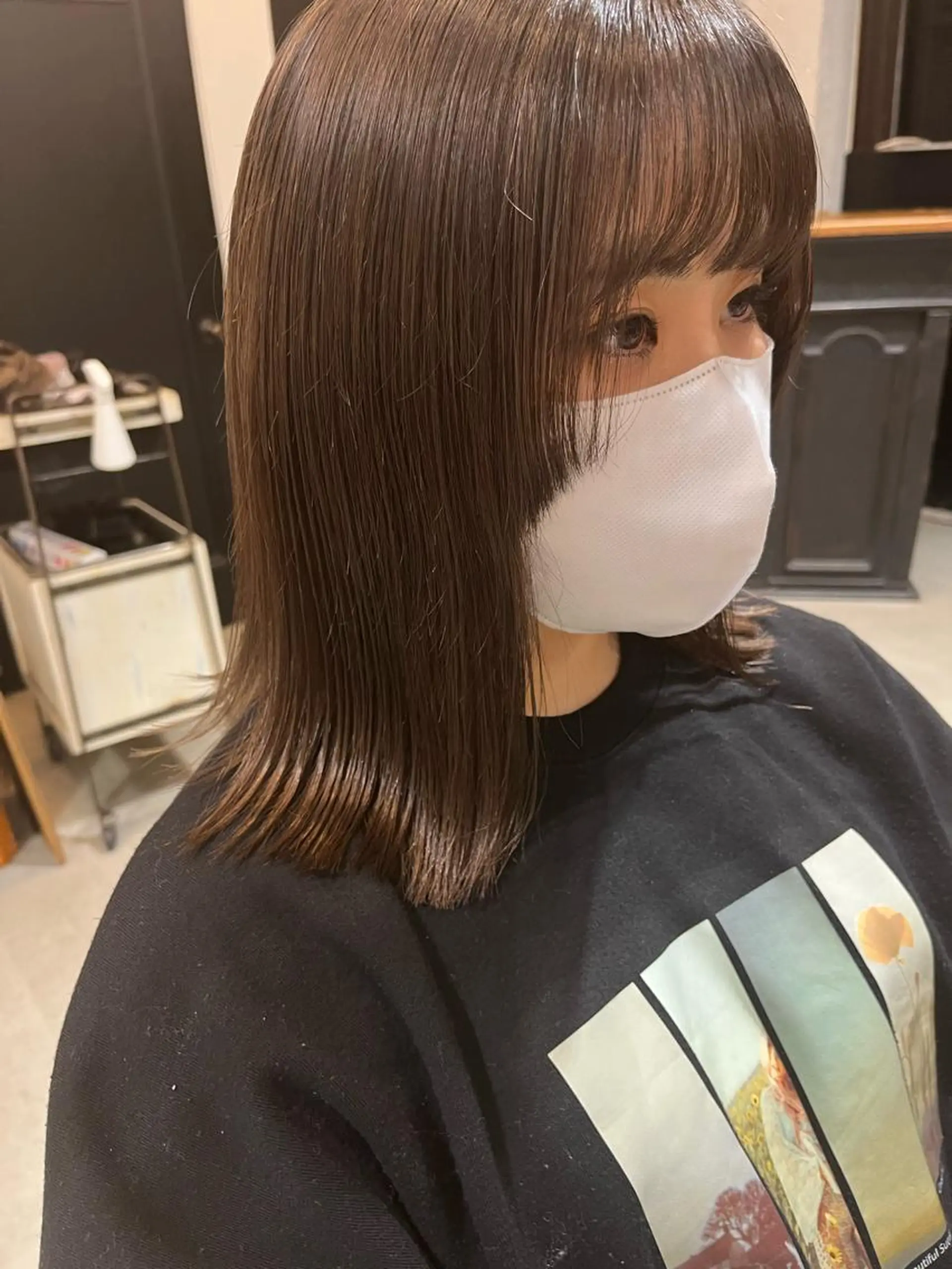 ミディアム ヘアカラー 西山 紗耶香🪽 透明感カラー/ボブのヘアスタイル