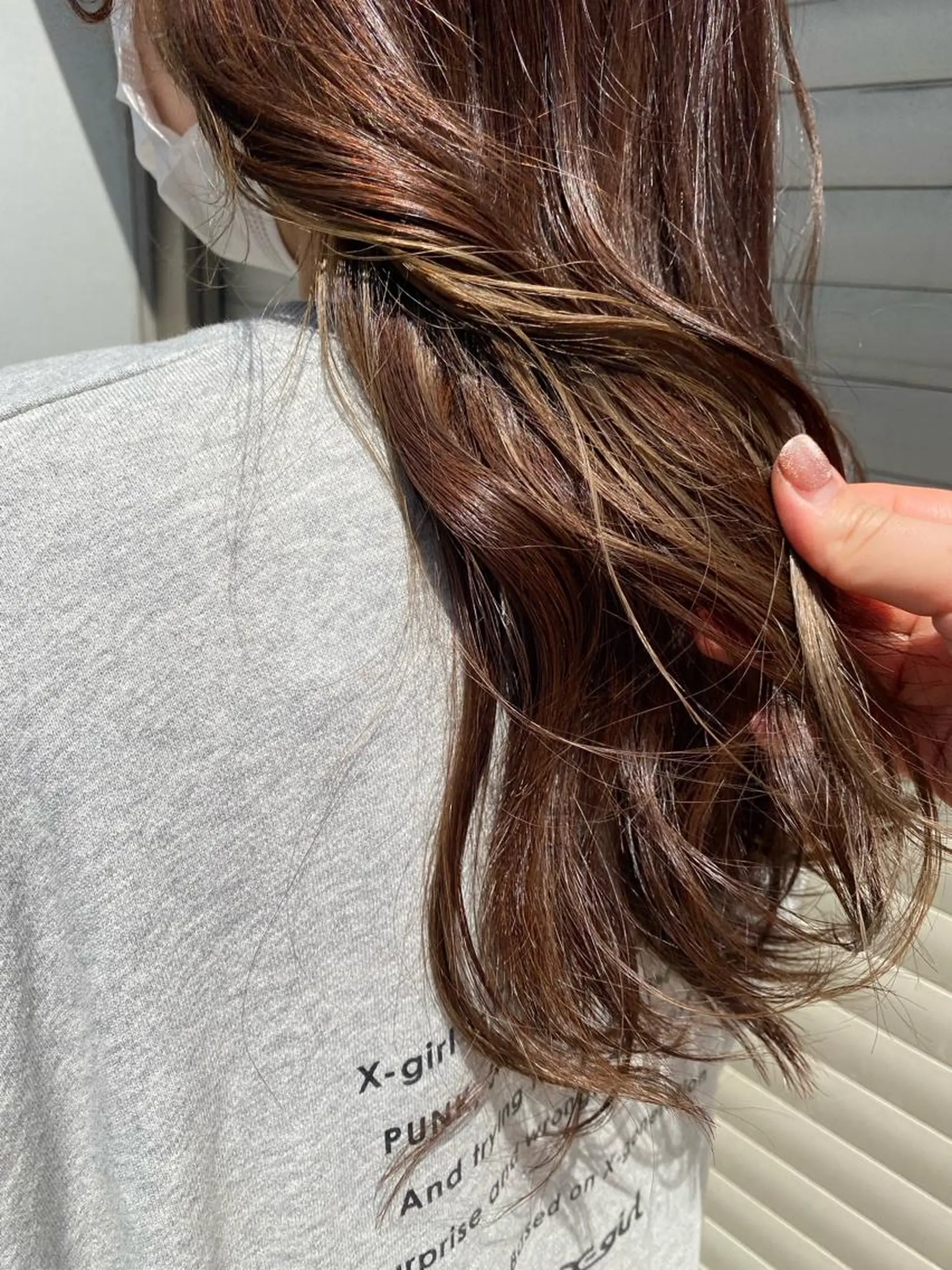 セミロング カラー お任せヘア☘️☘️ 及川渚のヘアスタイル