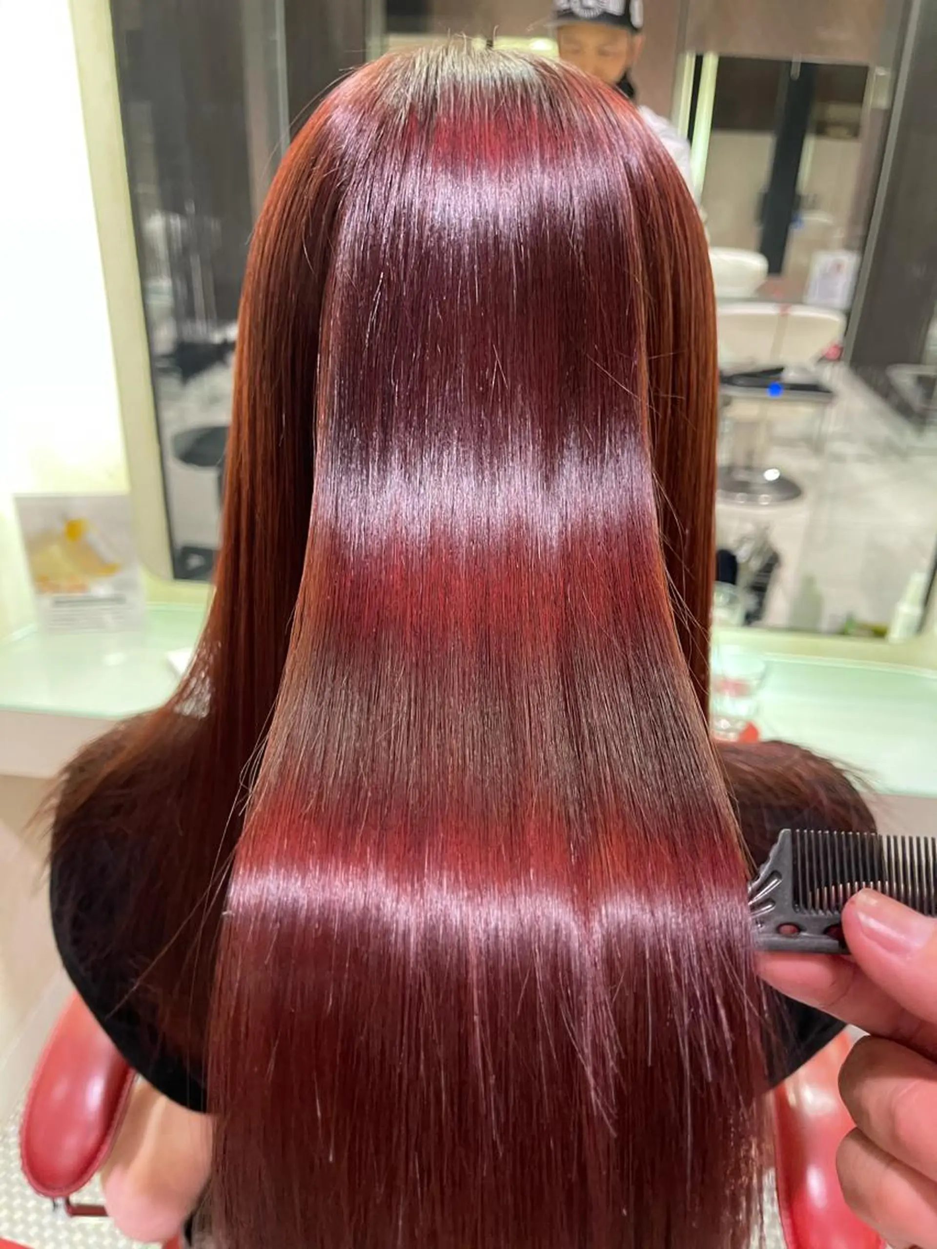 セミロング くせ毛 髪質改善 縮毛矯正 ヘアカラー 縮毛矯正 トリートメント 圧倒的美髪ストレート ツダケイタロウのヘアスタイル