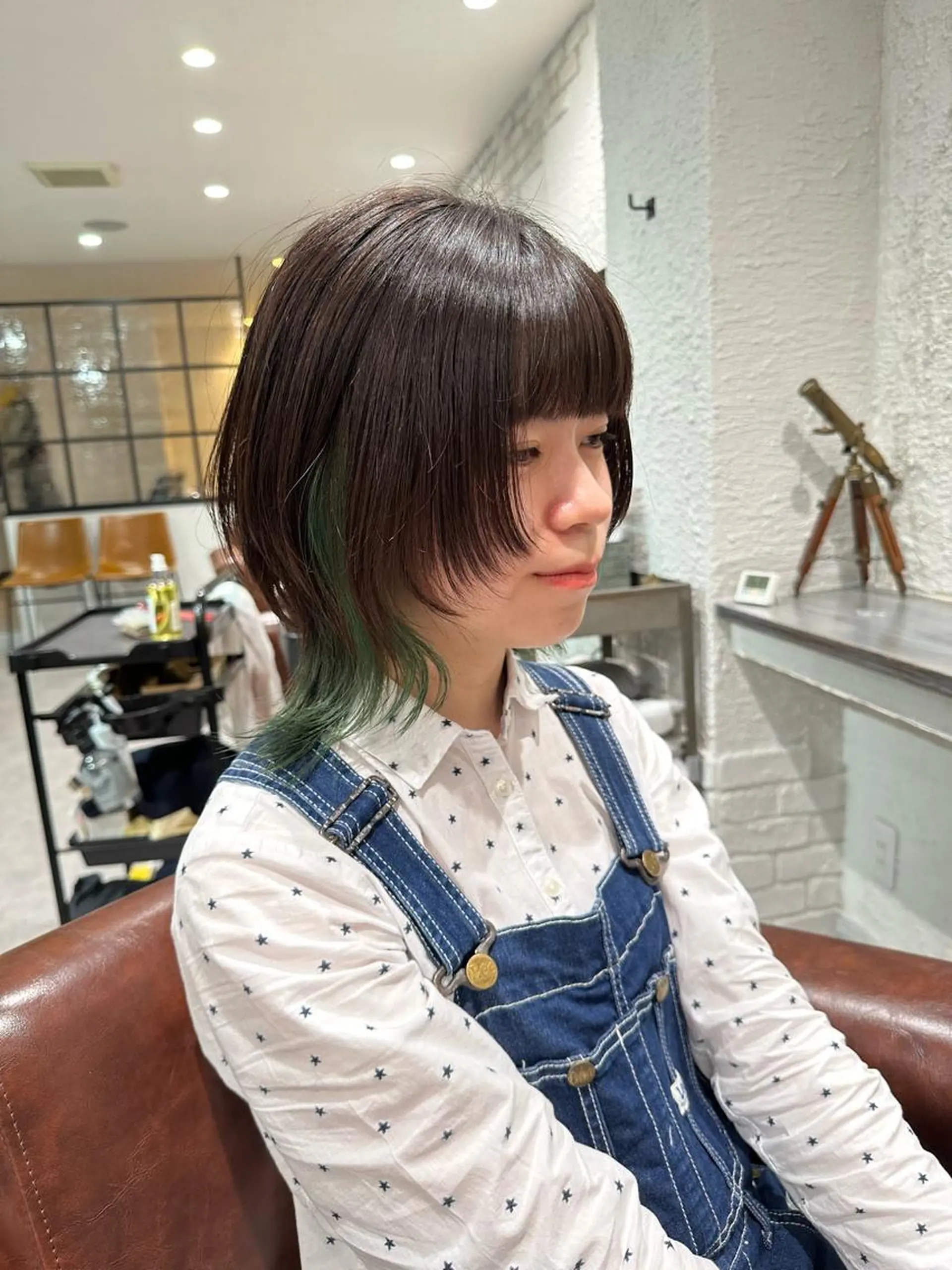 ミディアム カラー ウルフカット 堀 直人のヘアスタイル