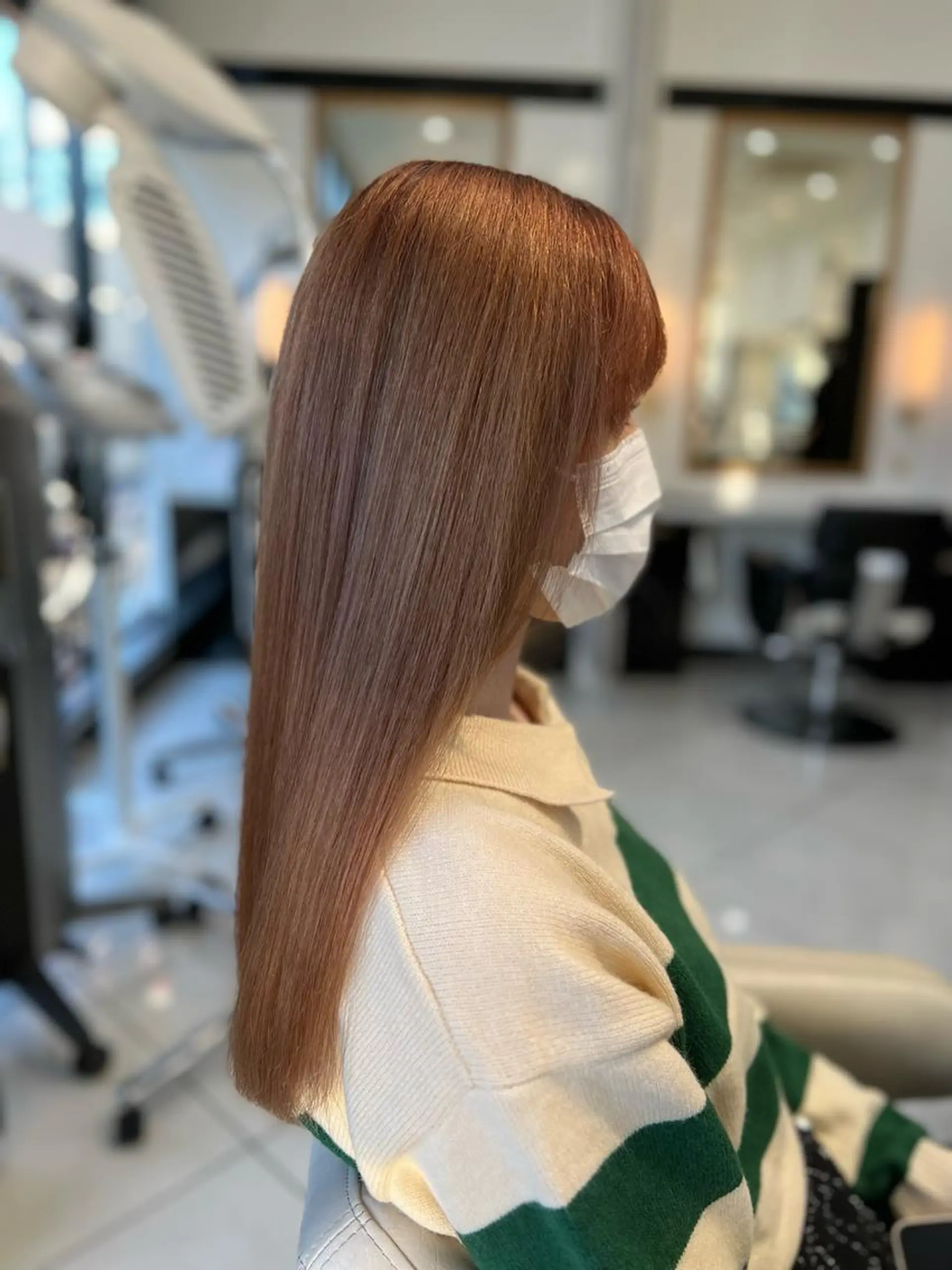 ロング カラー ブリーチ 髪質改善 縮毛矯正 トリートメント 【似合わせカラー】 西口嶺河のヘアスタイル