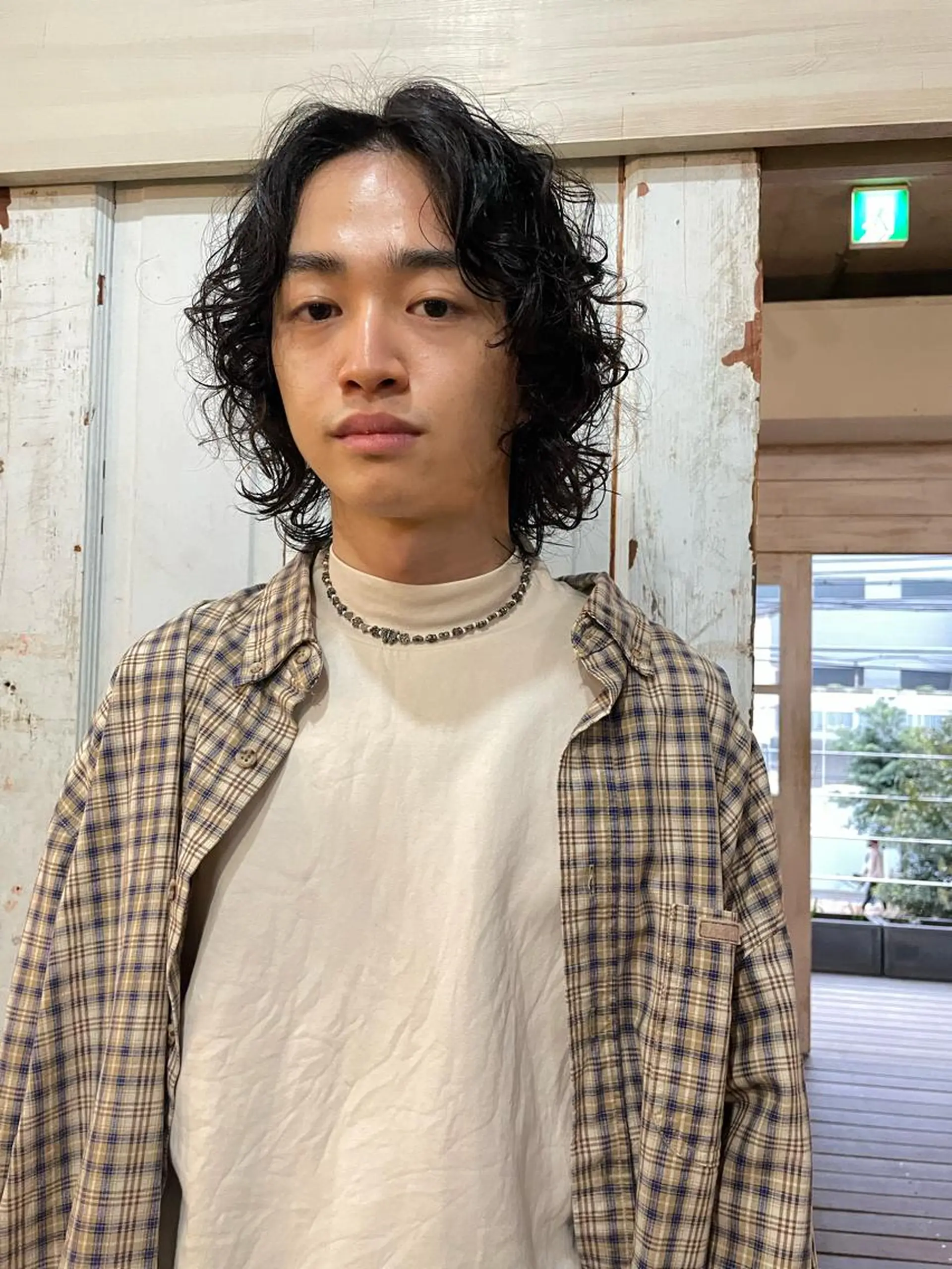 ミディアム パーマ メンズ カット パーマ トリートメント 南堀江🌿パーマ Tetsu【テツ】のヘアスタイル