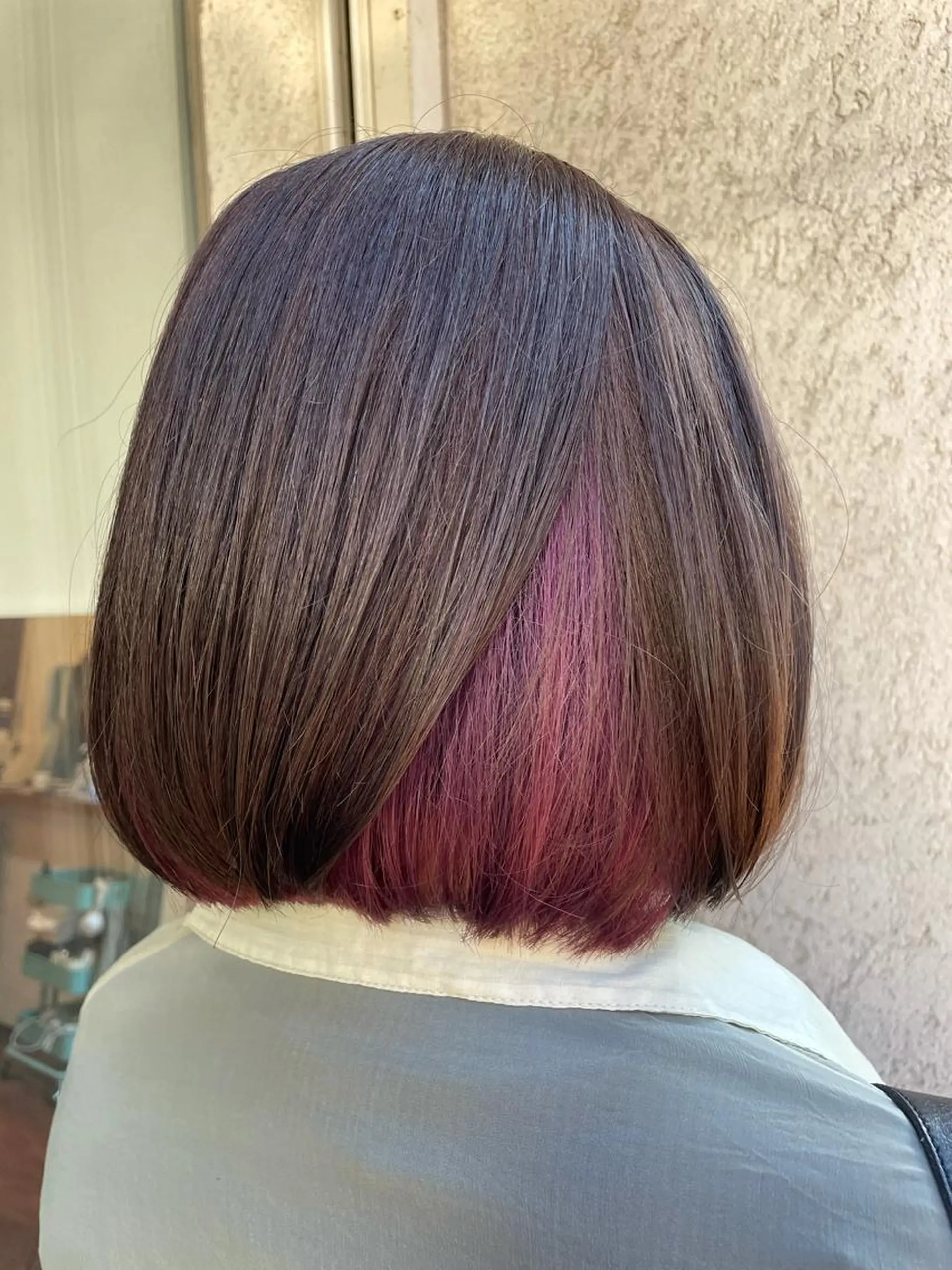 ミディアム カラー ブリーチ バイオレットカラー CoCooN 店長 さのえみのヘアスタイル