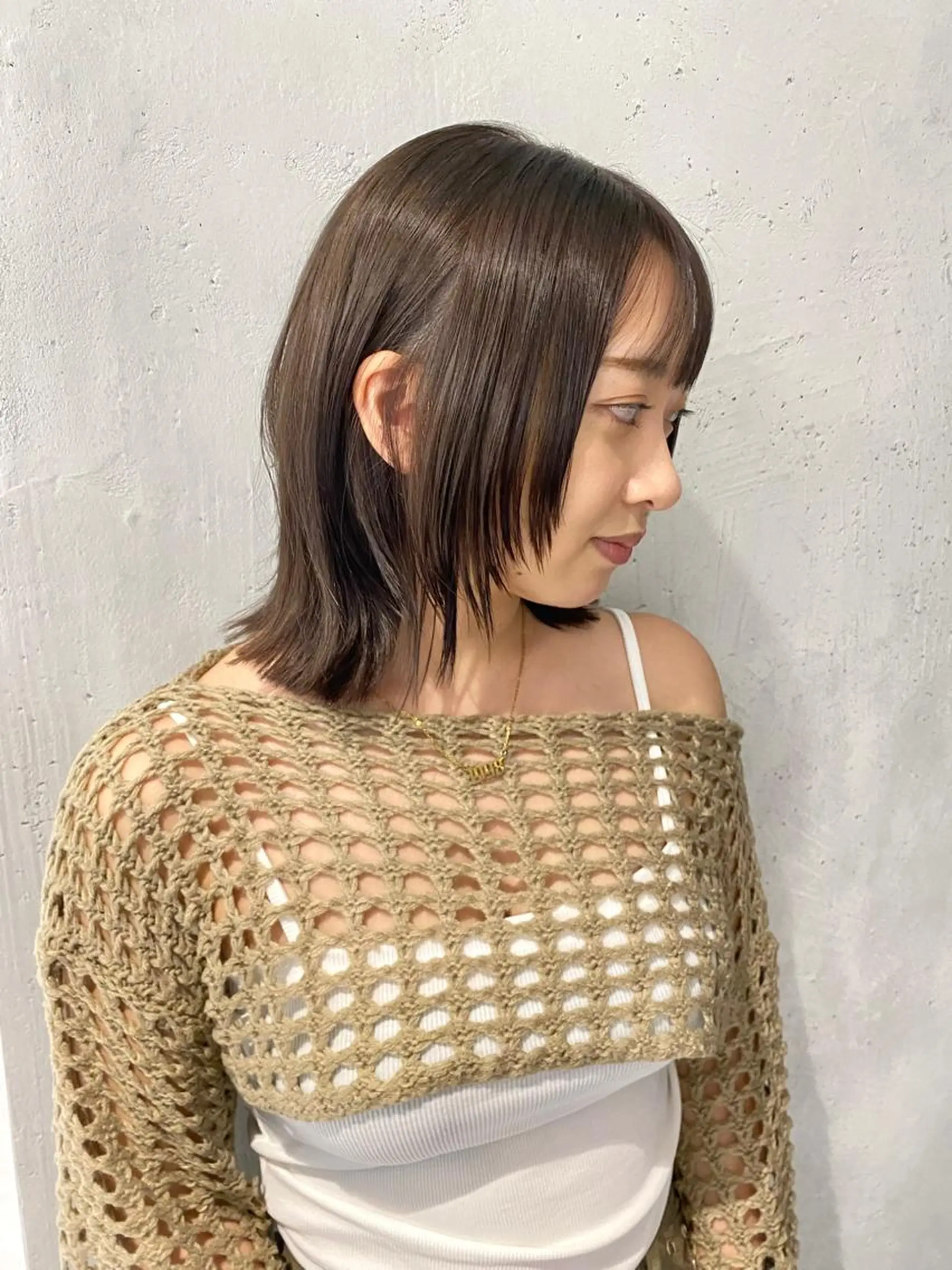 ミディアム カラー パーマ ヘアアレンジ 髪質改善水素TR× レイヤーカット/熊澤のヘアスタイル