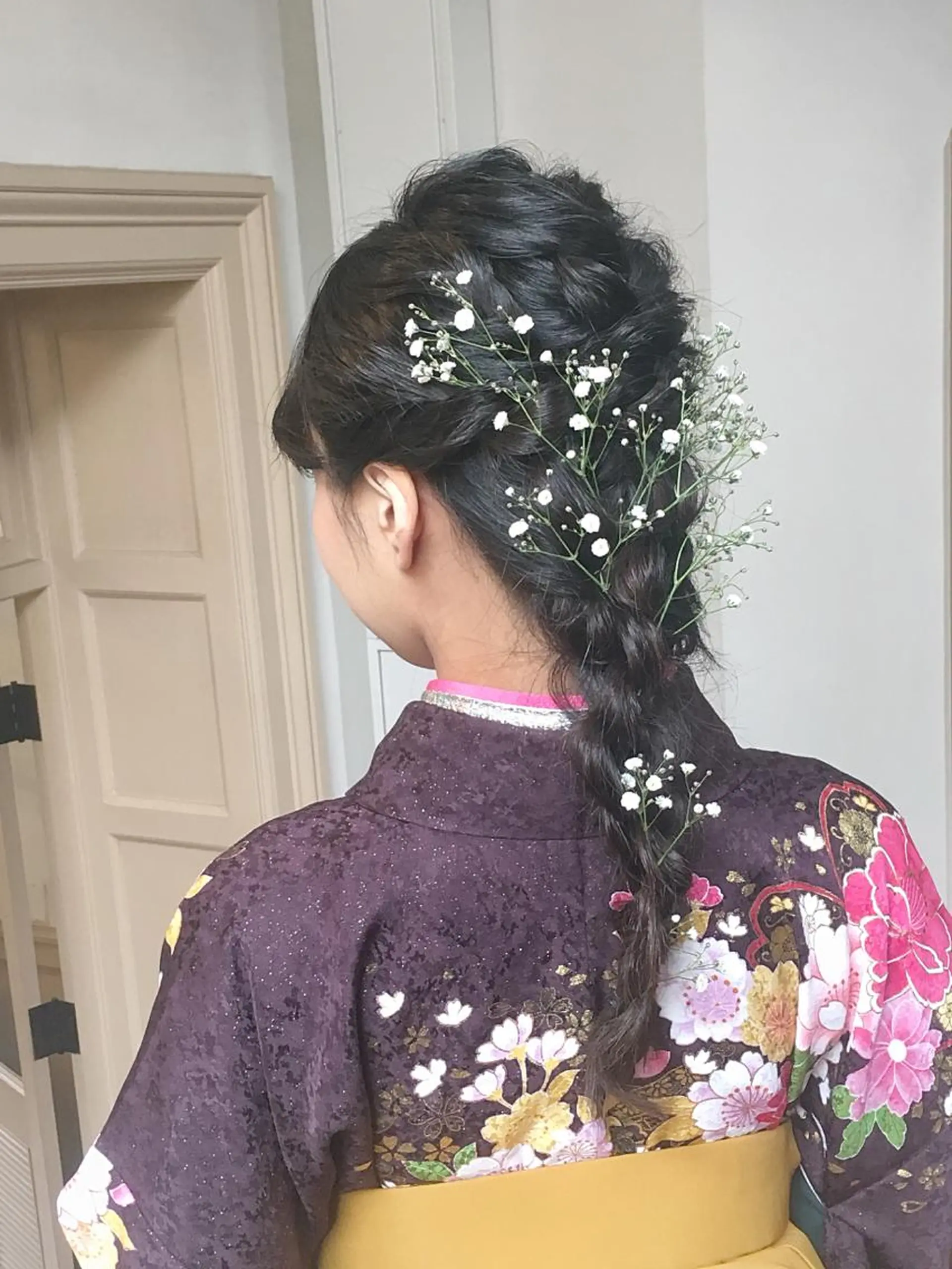 セミロング ヘアアレンジ 着物ヘア EMANON天神所属・Hitomi Ezakiのヘアスタイル