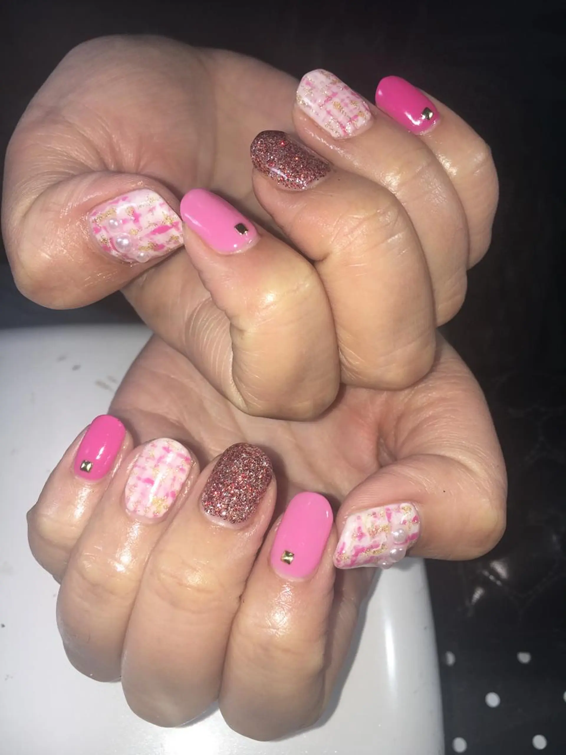 ネイル アートネイル ラメ(グリッター) ツイードネイル ハンドネイル フットネイル miwa ミワのネイルデザイン