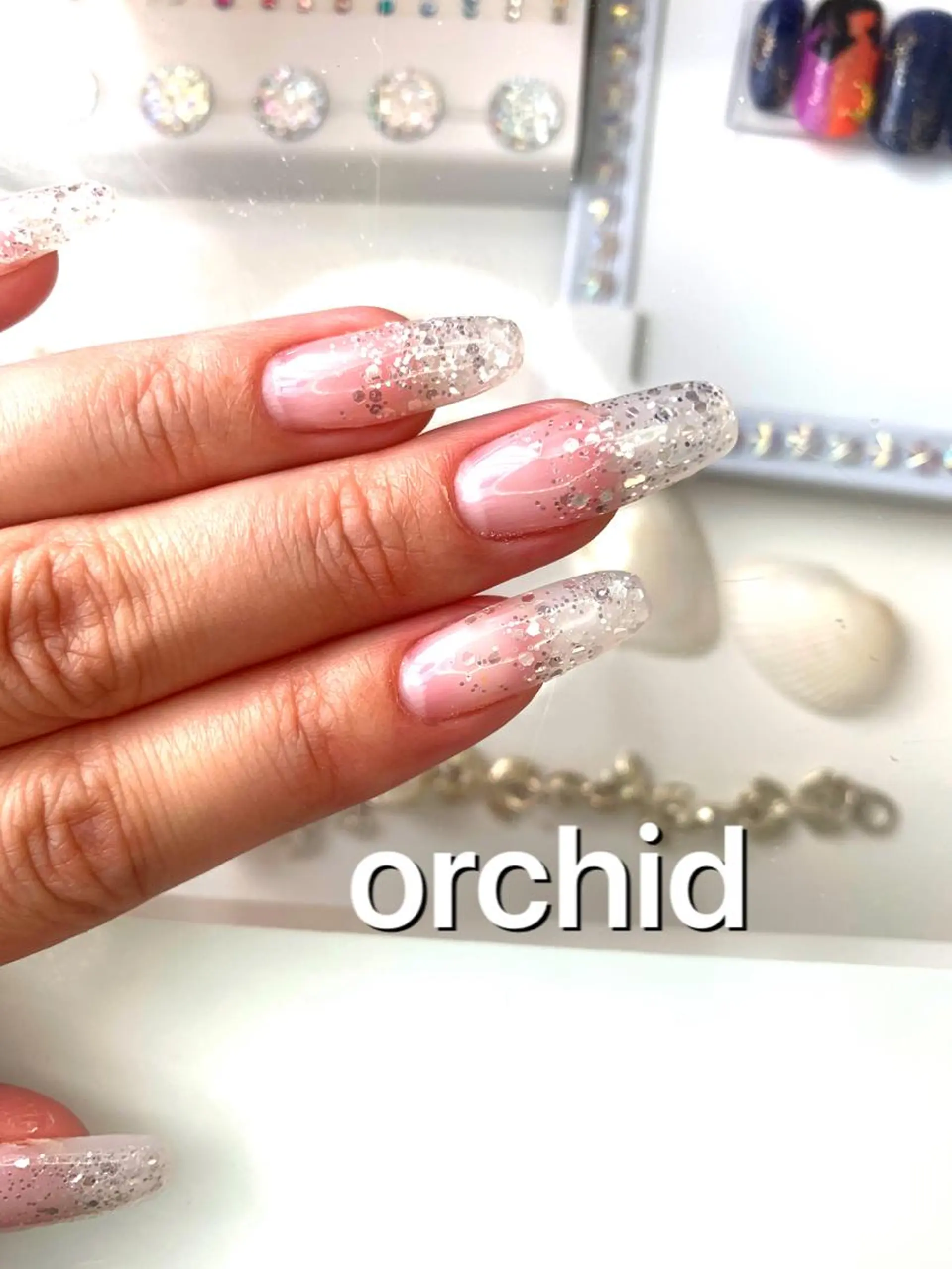 ネイル ハンドネイル orchid ♡オーキッドのネイルデザイン