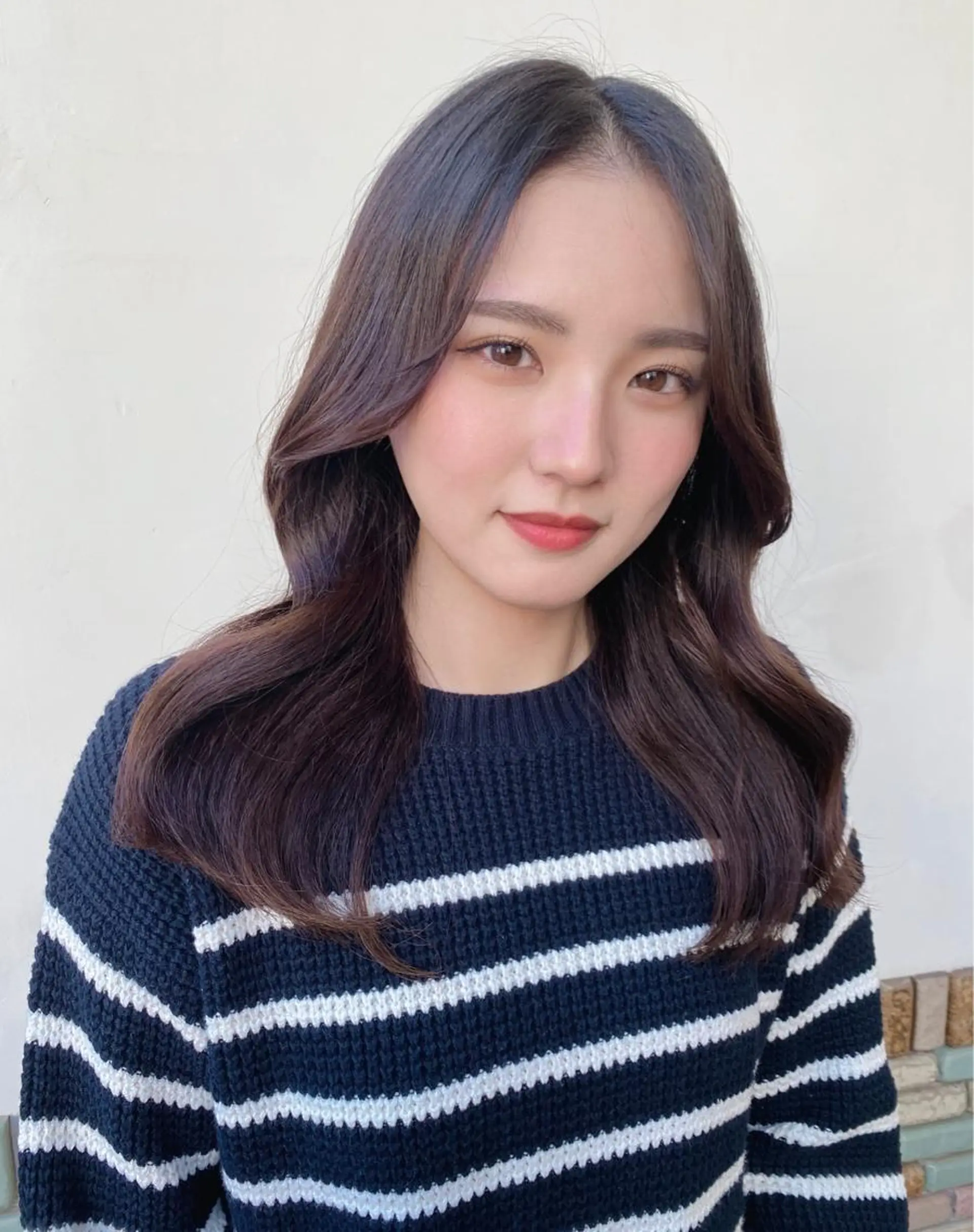 セミロング 顔周りカット 【艶ヘア】 どうまえのヘアスタイル