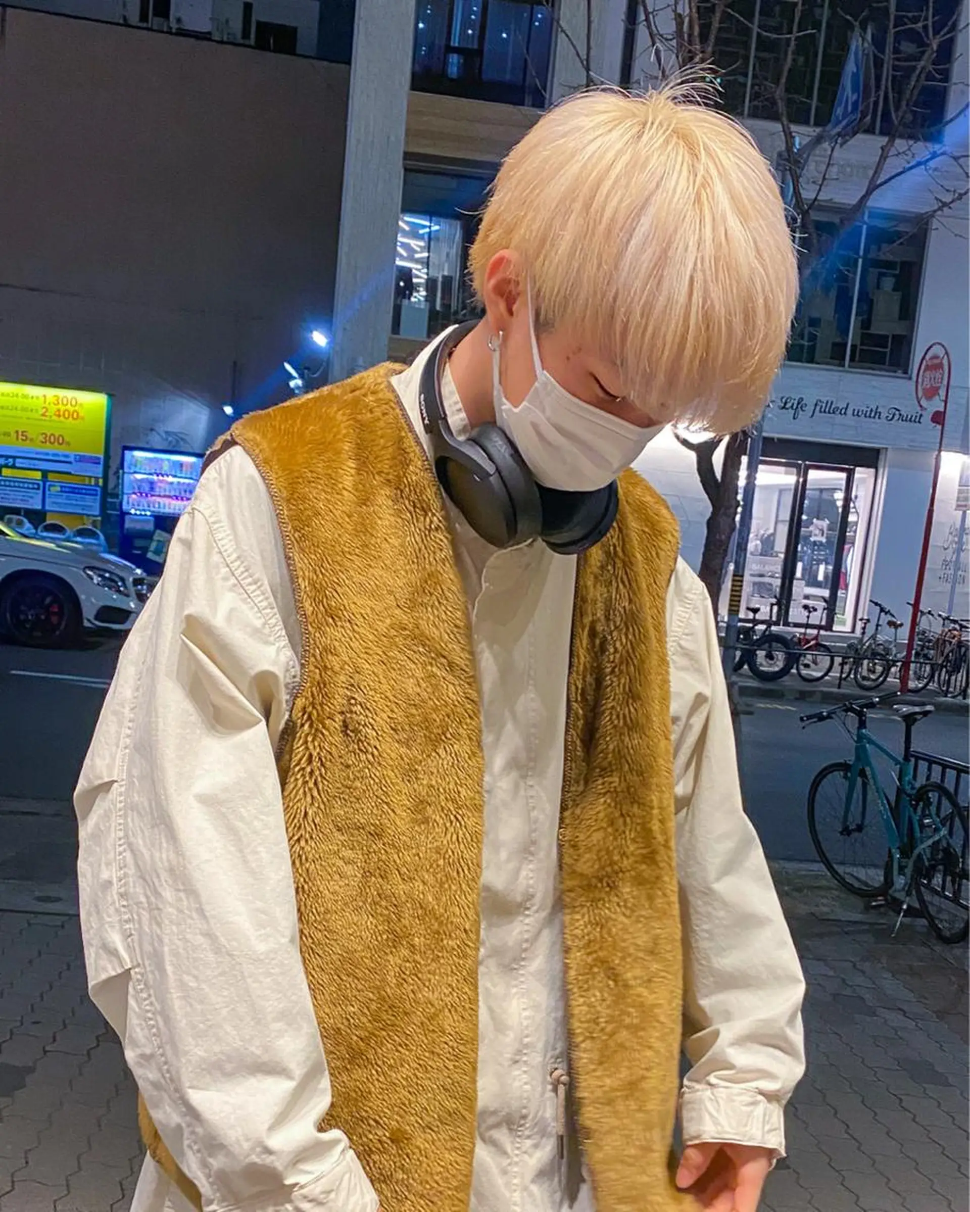 カラー メンズ ベージュカラー ホワイトベージュ 栄/矢場町 三井太朗のヘアスタイル