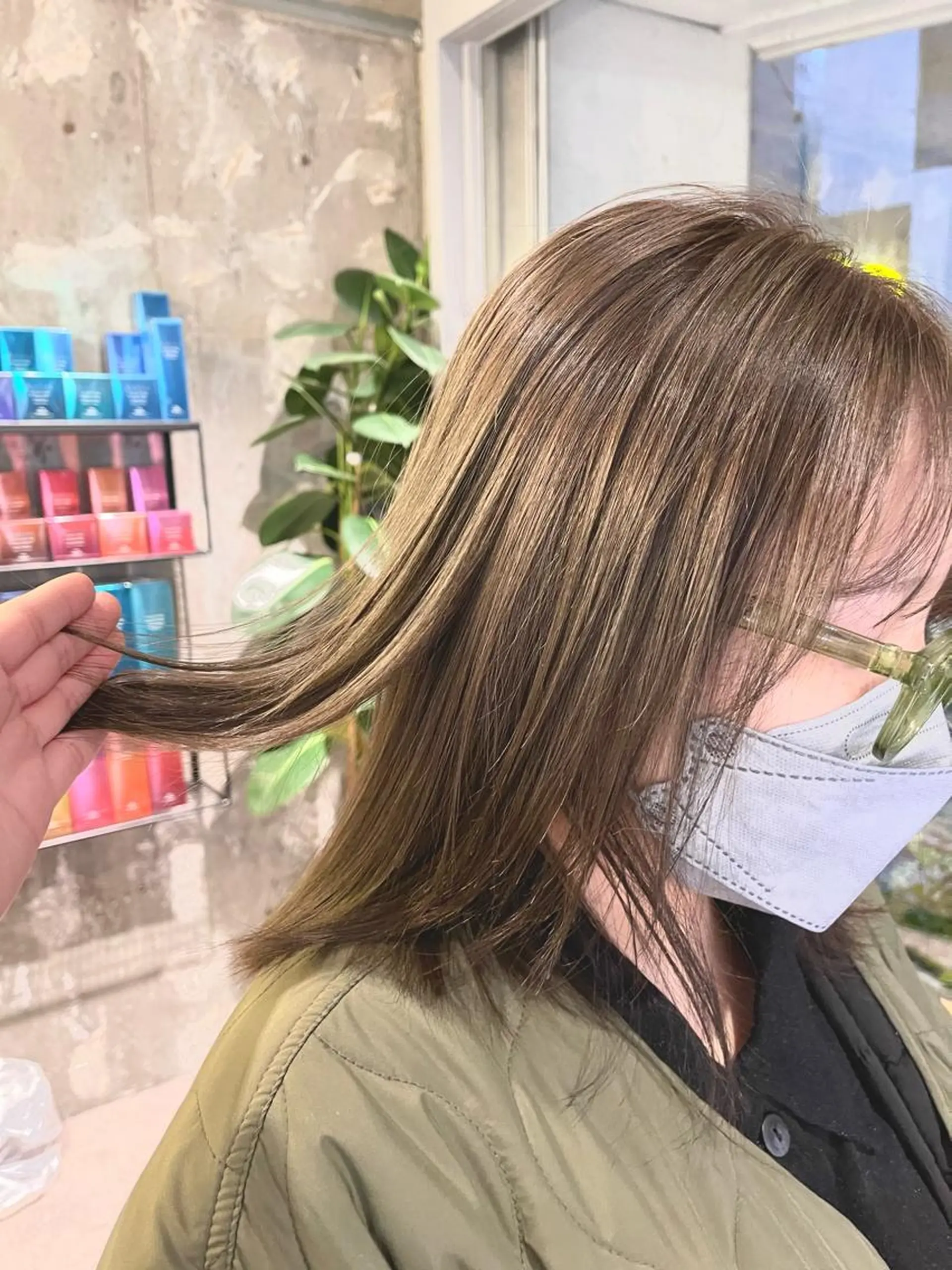 ミディアム ヘアカラー ano @anomukuiのヘアスタイル