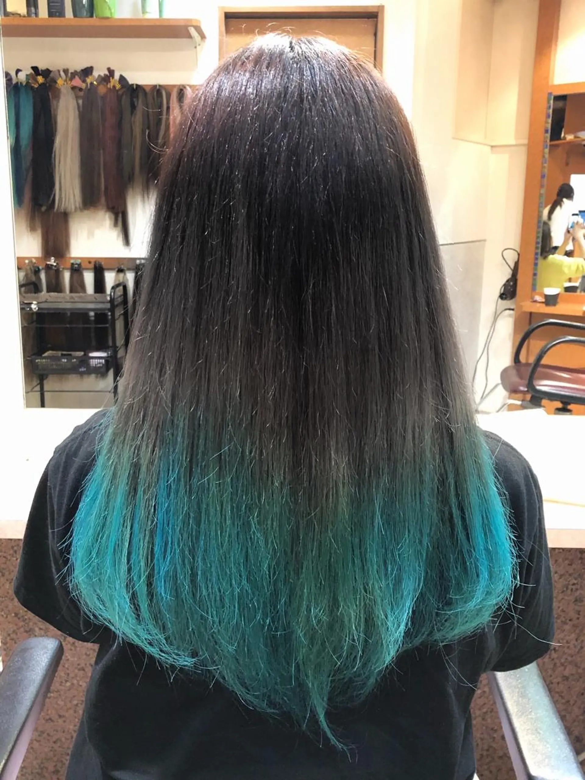 ロング カラー ブリーチ ブルーカラー 韓国風ヘア ヘアセット 韓国ヘア🤍髪質改善 🇰🇷AKANEのヘアスタイル