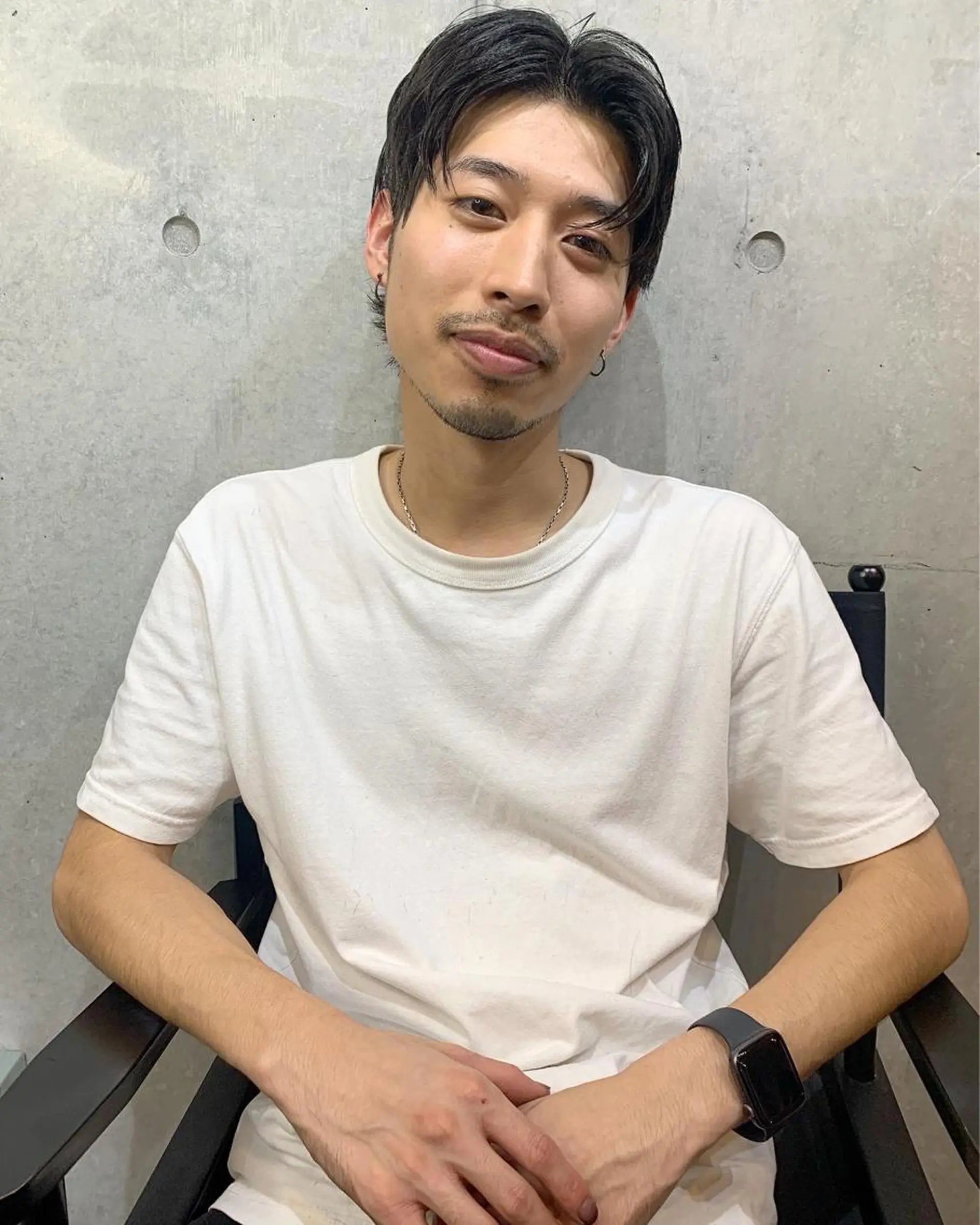 メンズ センターパート 柔らかブラウン/顔周 りレイヤー♡ユウシのヘアスタイル