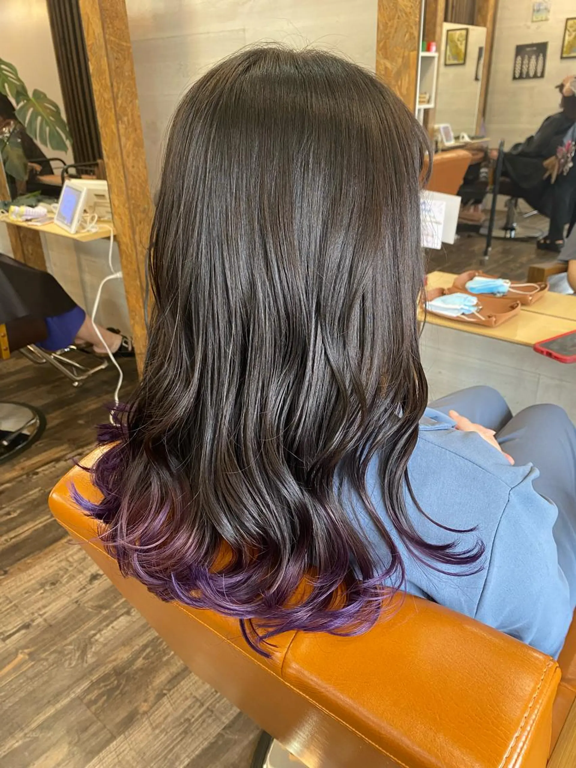 ロング カラー ヘアカラー ブリーチ毛対応酸性 ストレート🌈サキのヘアスタイル