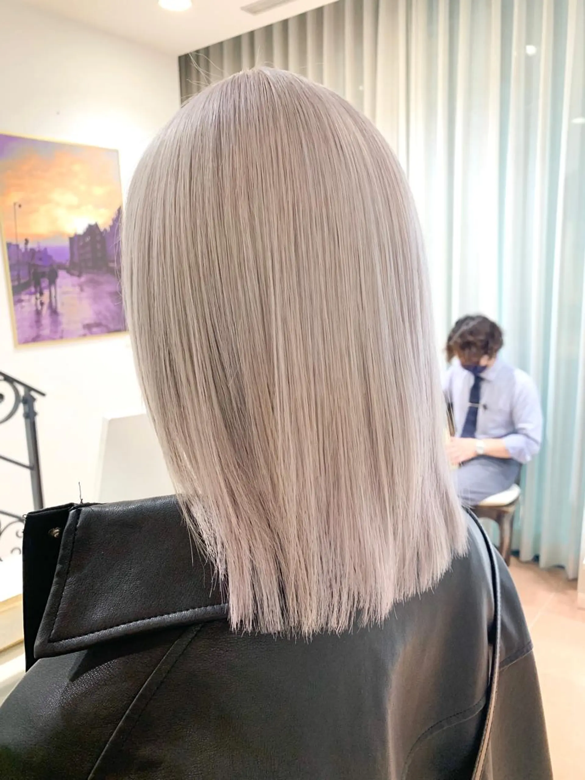 セミロング カット ヘアカラー トリートメント 🍀ケアブリーチ カラー🍀坂井のヘアスタイル
