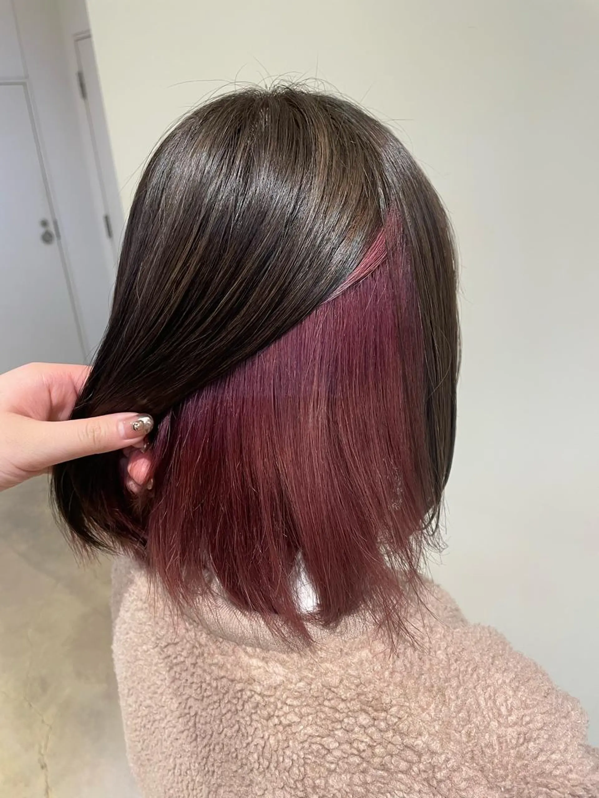 カラー ピンクカラー 中尾 唯音名のヘアスタイル