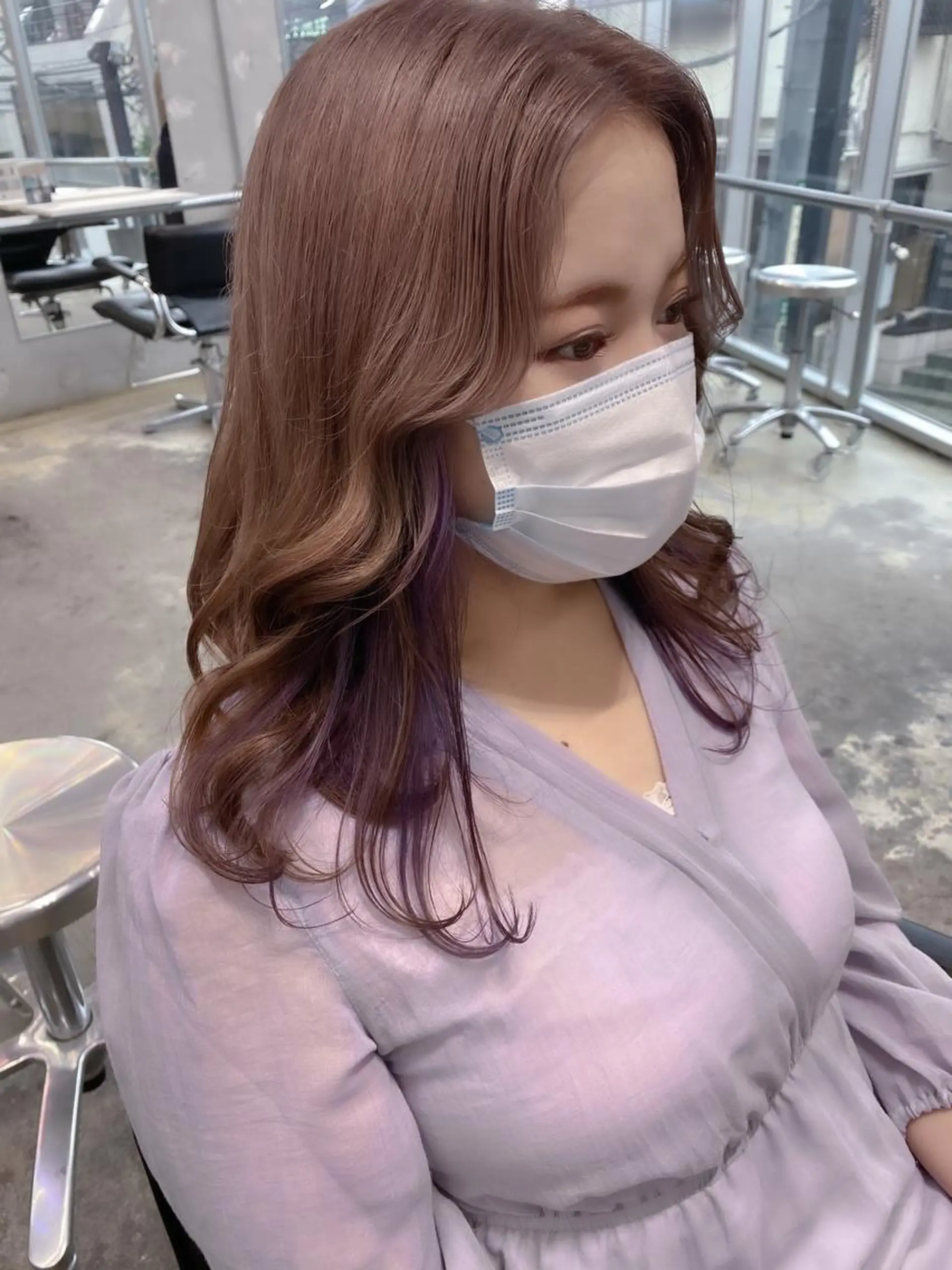 ミディアム カラー 💗💗韓国レイヤー yu-ki💗💗のヘアスタイル