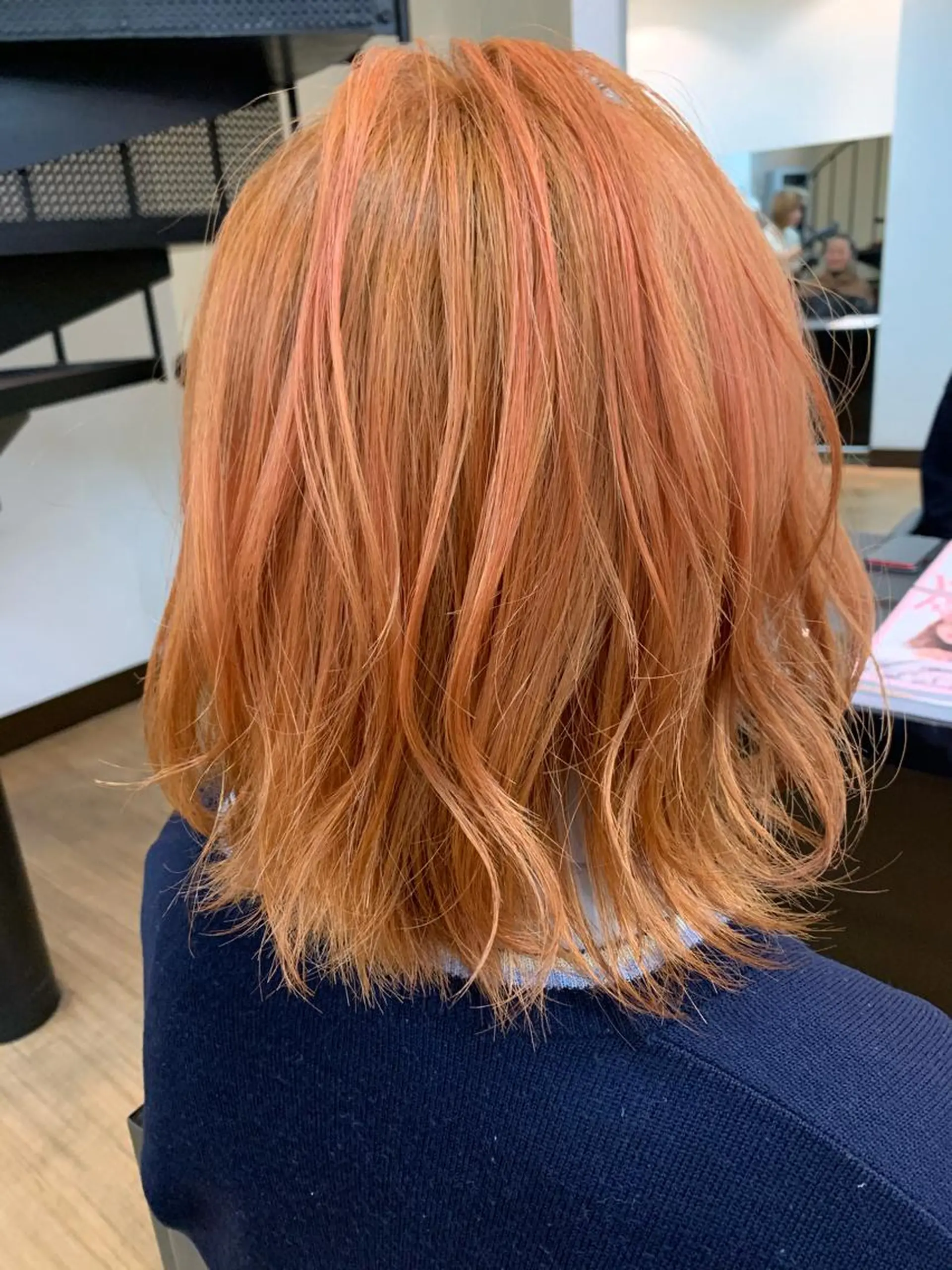 ミディアム カラー オレンジ ピンクカラー IORI #韓国ヘア#髪質改善のヘアスタイル