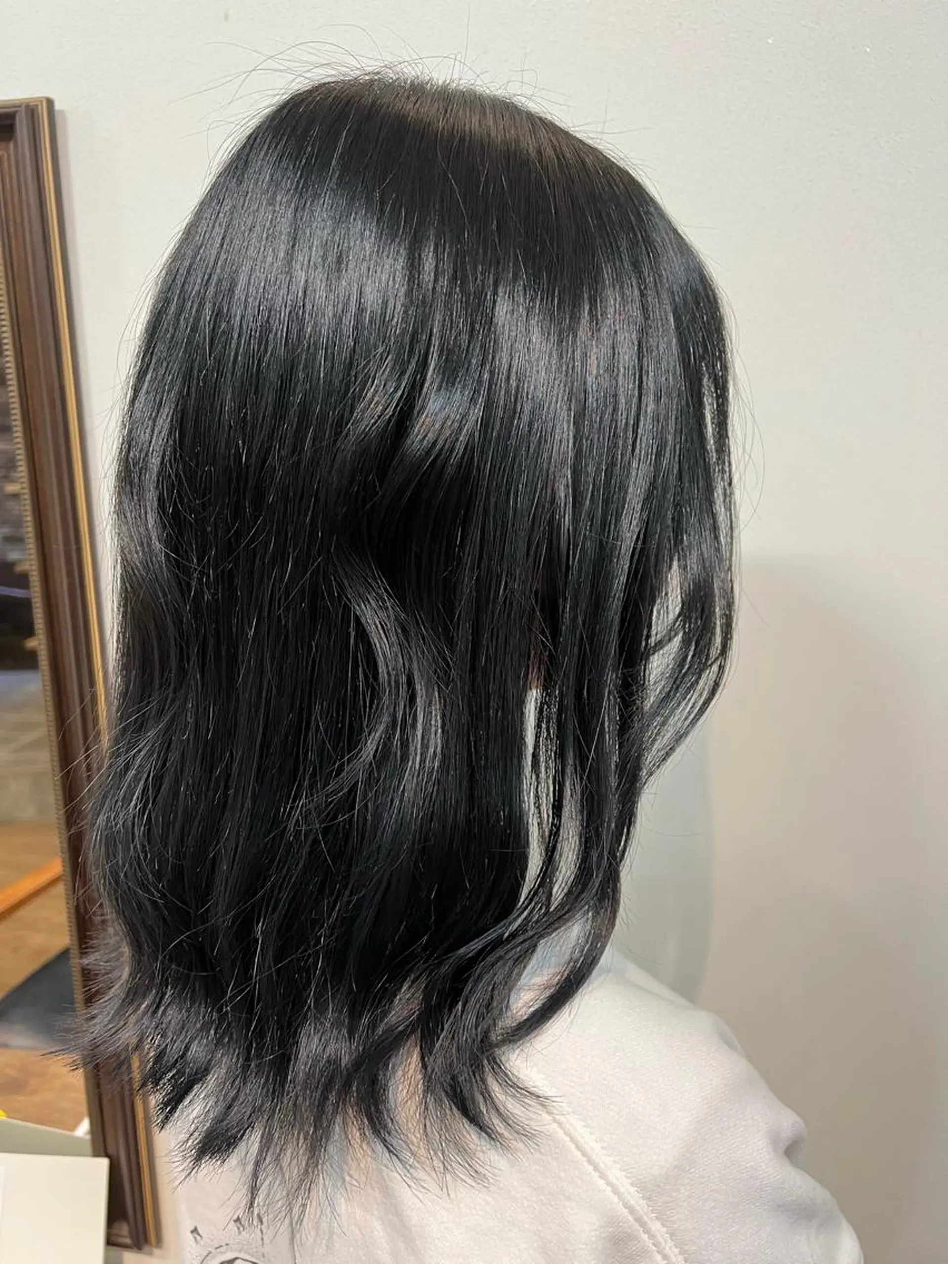 カラー 黒髪 ブルーカラー ブルーブラック イシイ ハルナ 🤍のヘアスタイル