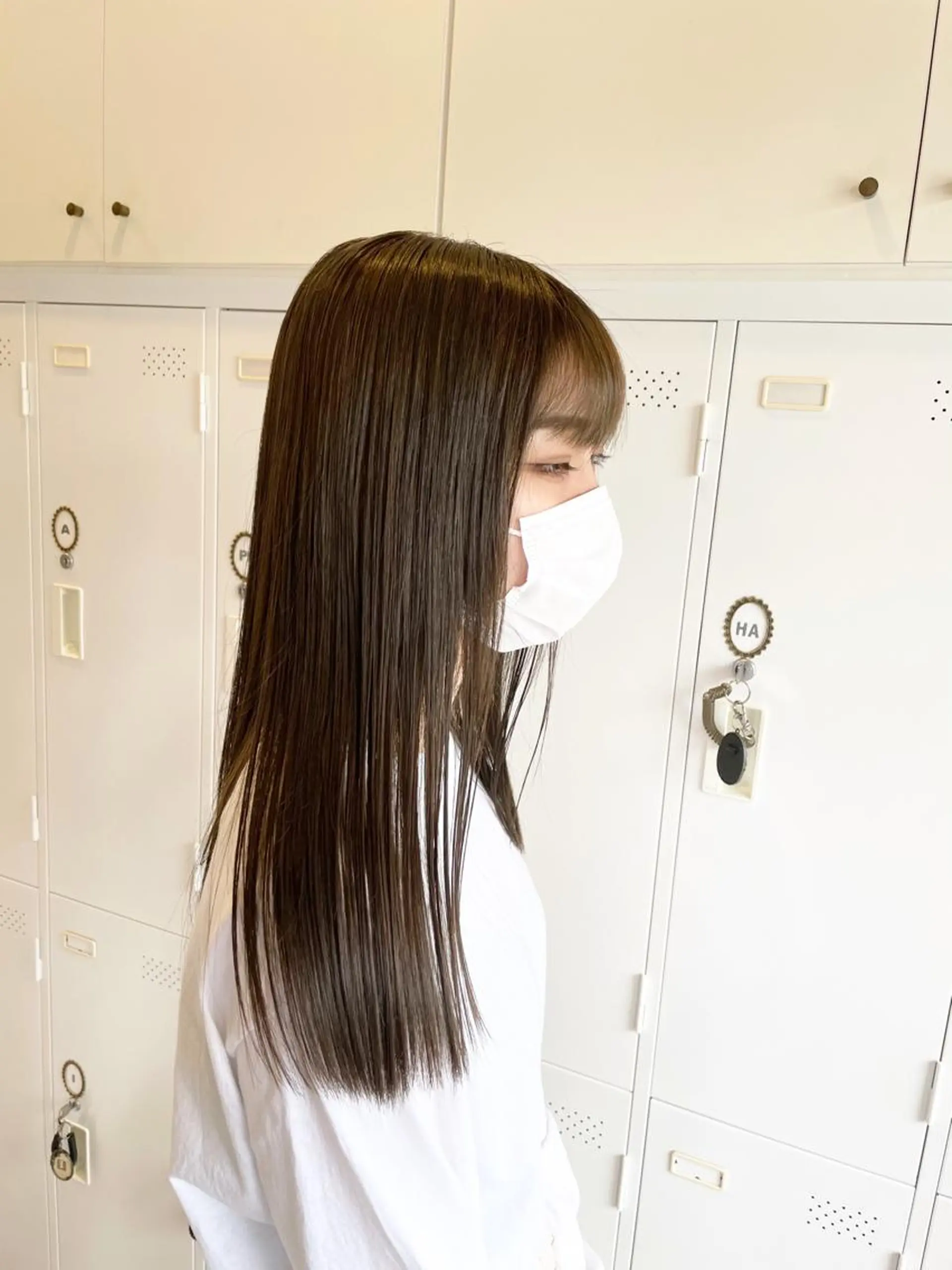 ロング カラー ブリーチ ブリーチなしカラー オリーブカラー 大阪長居🌱野見山 卓也のヘアスタイル