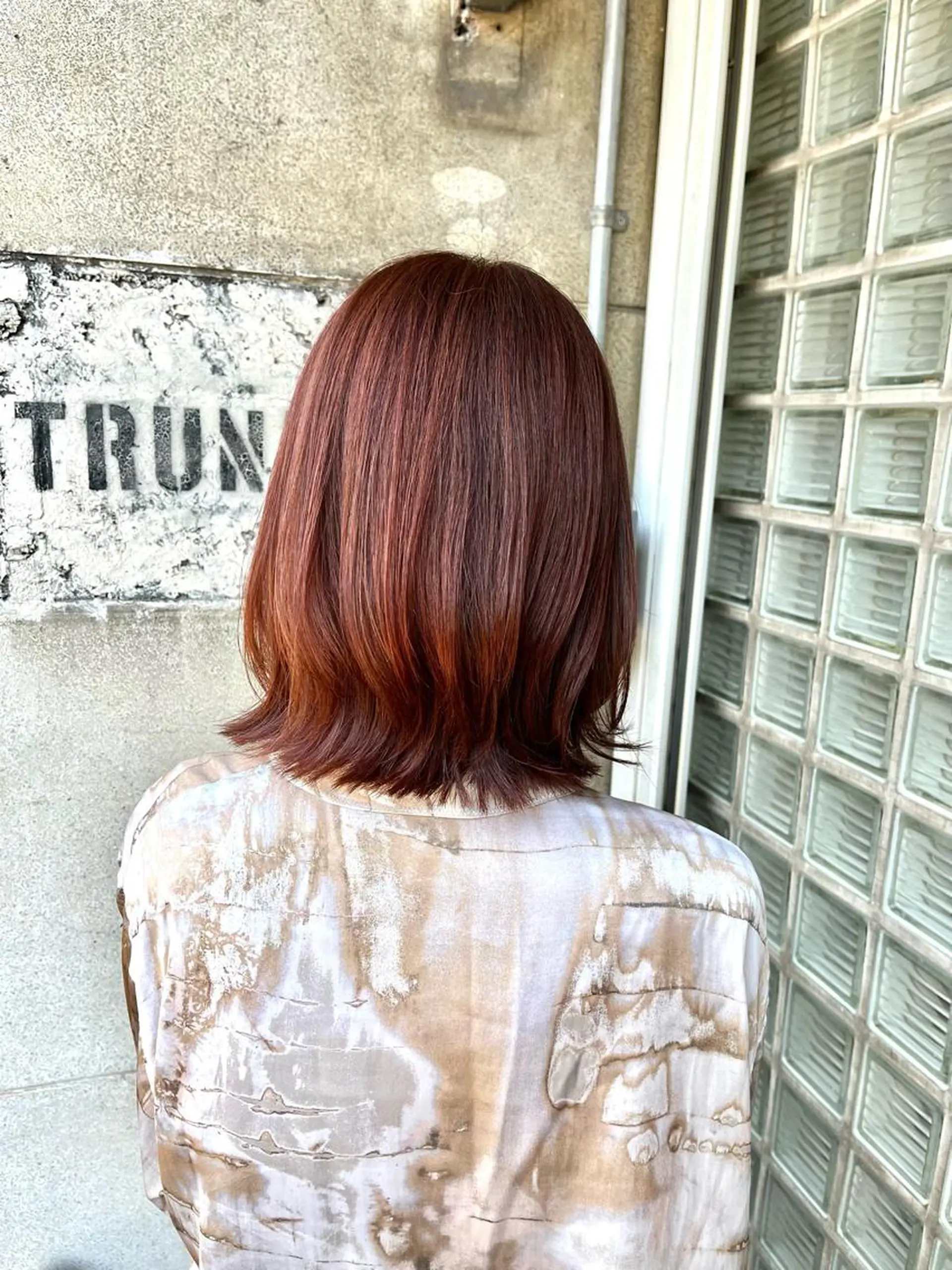 ミディアム カラー ブラウンカラー オレンジ オレンジブラウン TRUNK所属・古川 尚実のヘアスタイル