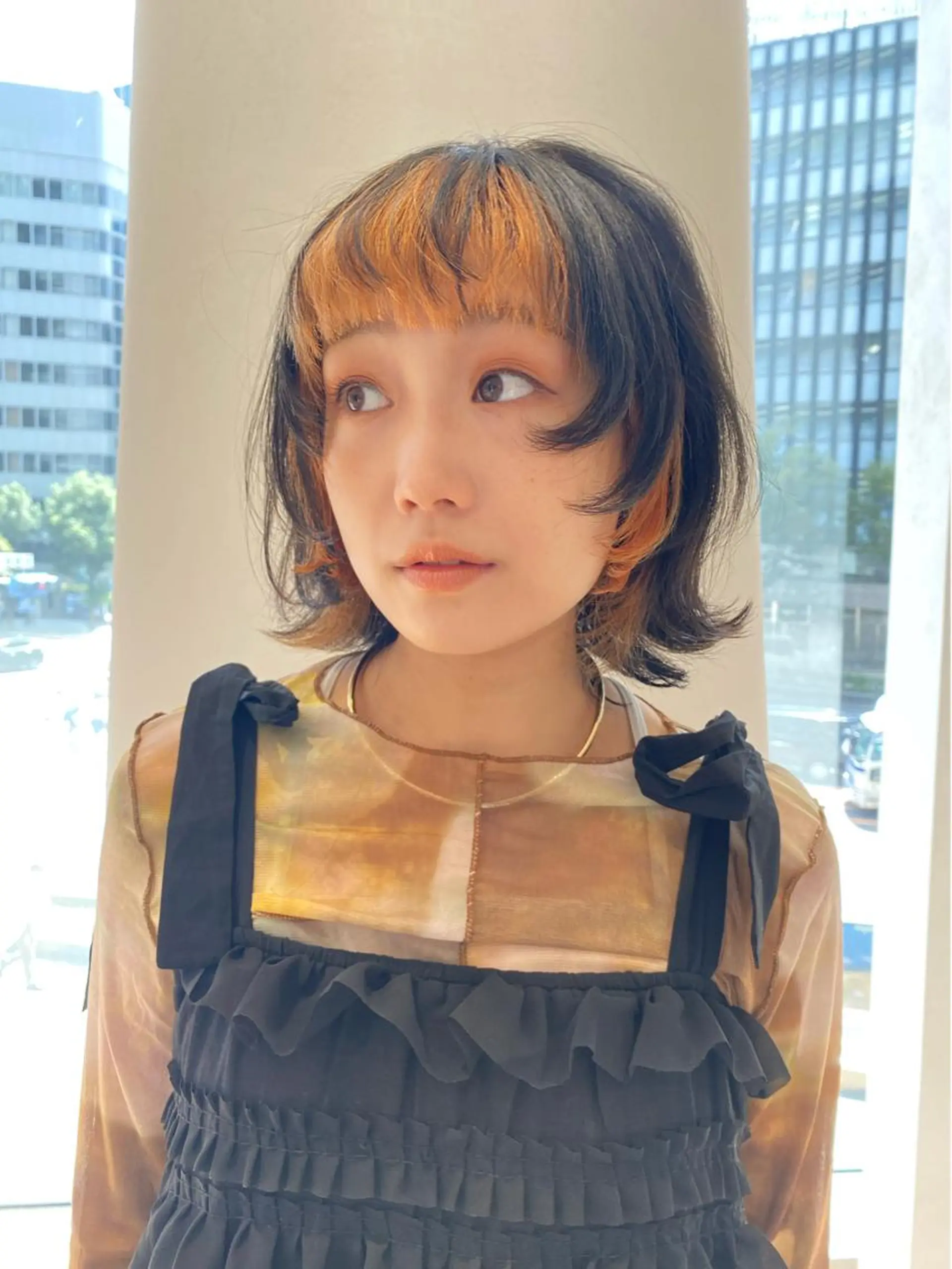 ミディアム カラー 増井 彩乃のヘアスタイル