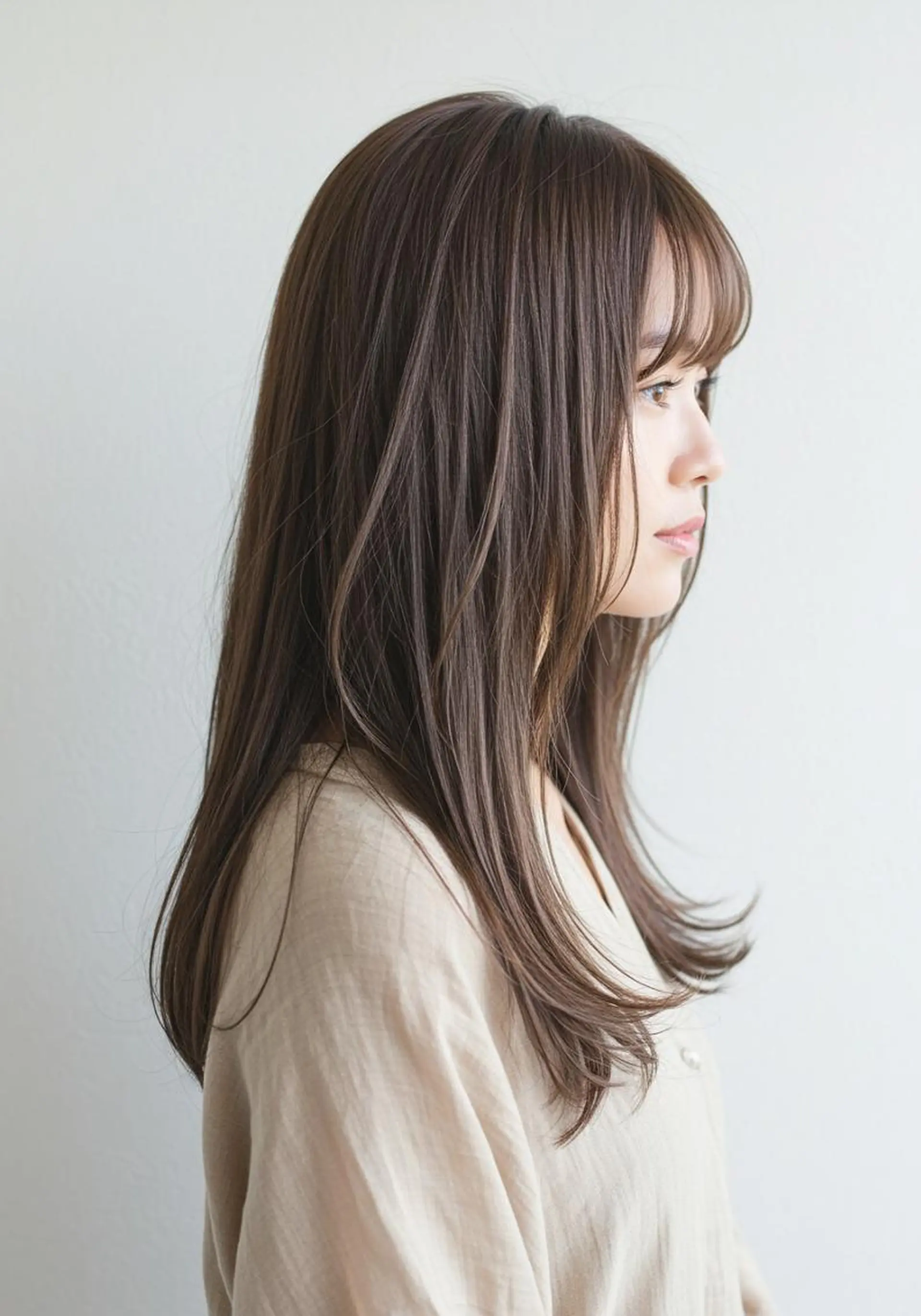 セミロング 大宮ハイトーン 原田光のヘアスタイル