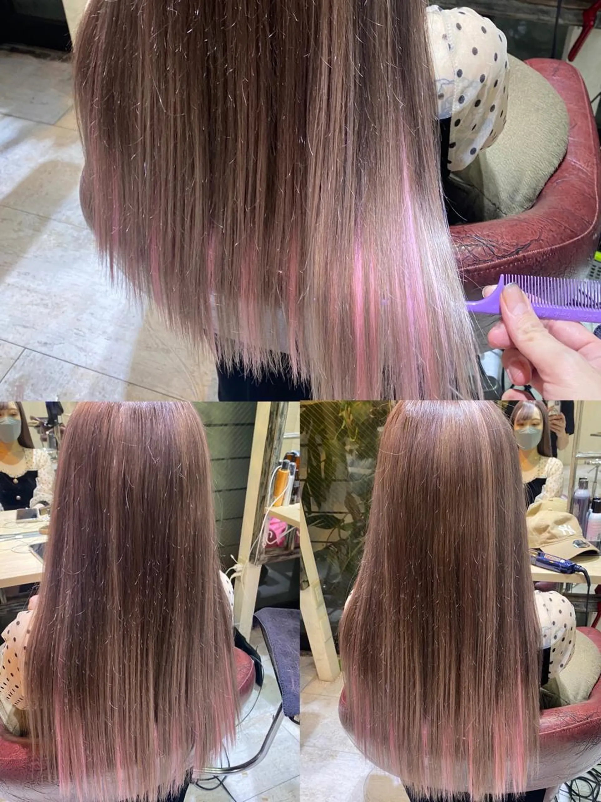 ロング カラー カット エクステ ササ キのヘアスタイル