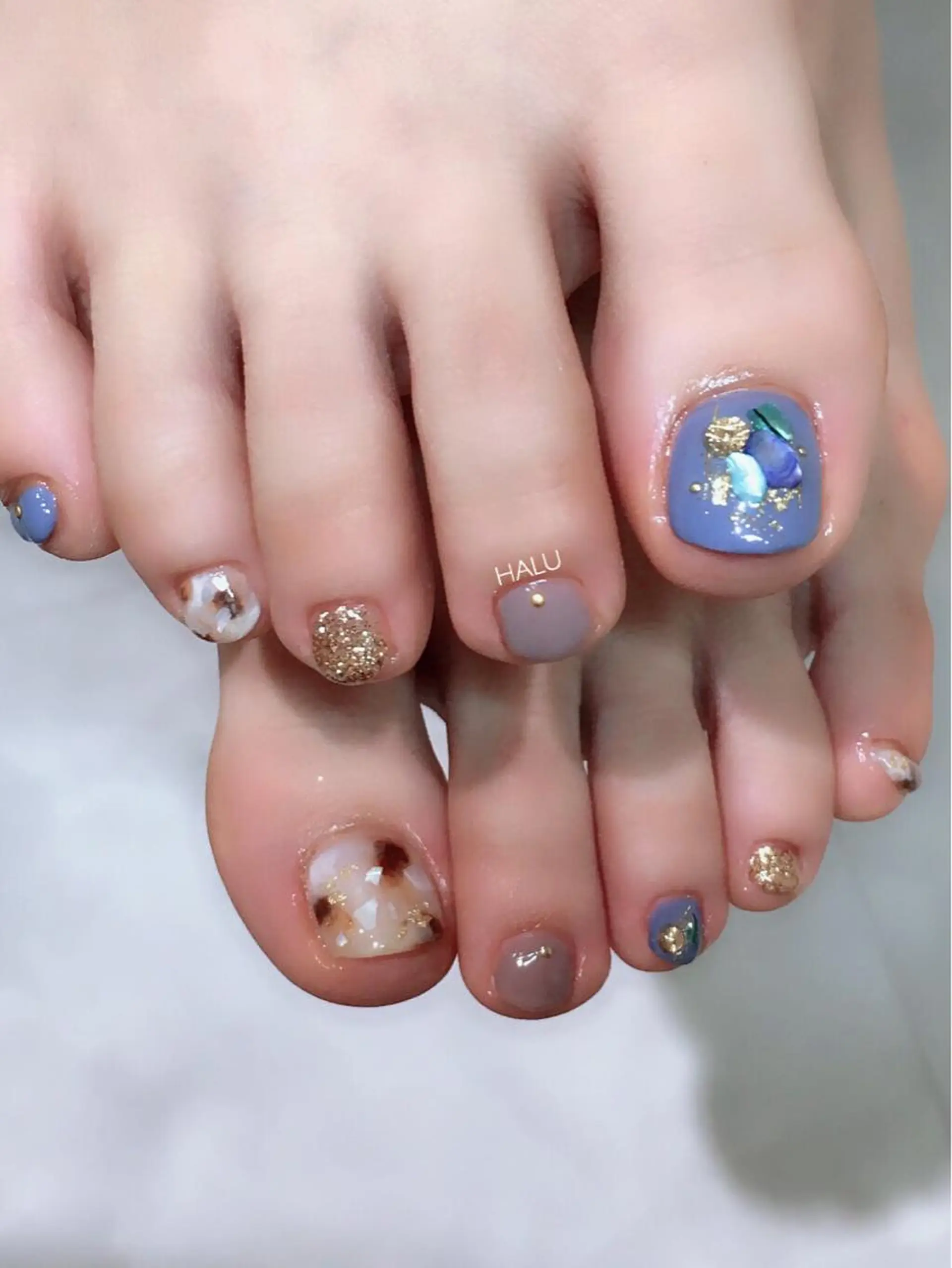 ネイル ブルー HALU ハルのネイルデザイン