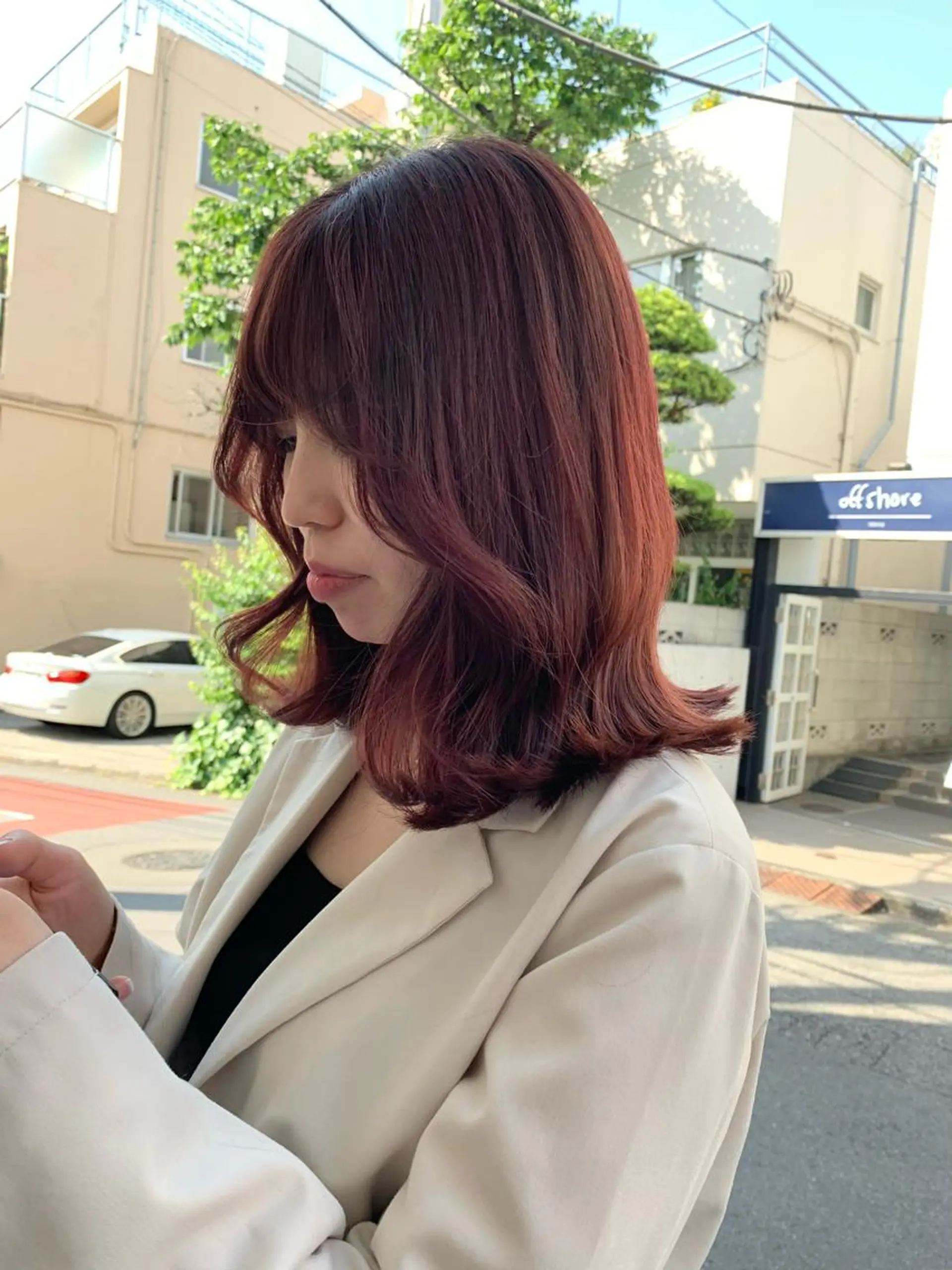 ミディアム カラー ピンクカラー ヨシンモリ 似合わせカラー🫶 小川千波のヘアスタイル