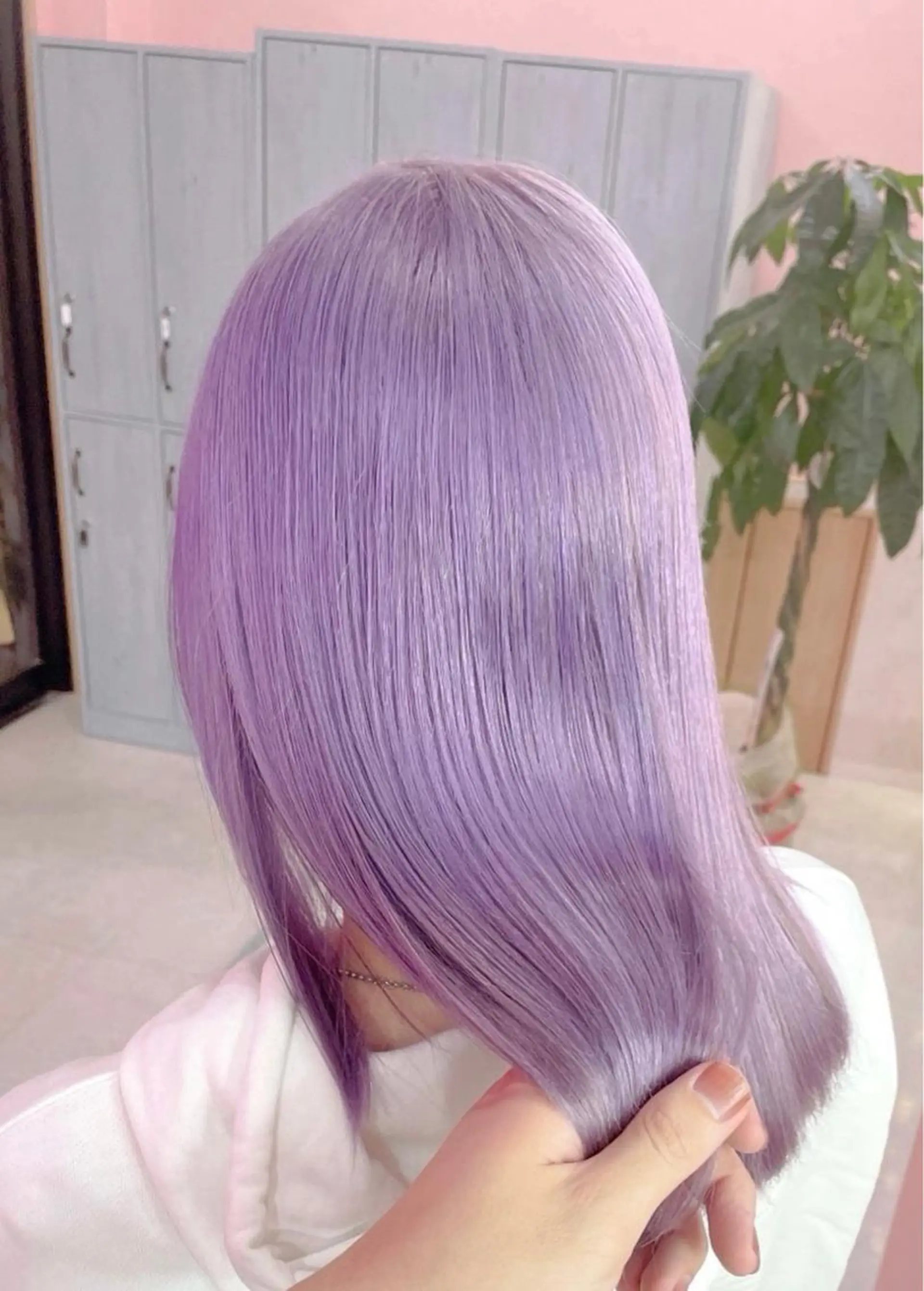 セミロング カラー パーマ ヘアアレンジ メンズ キッズ ネイル マツエク・マツパ アイブロウ ヘアカラー トリートメント ハイトーン/ピンク 💗モモ໒꒱のヘアスタイル