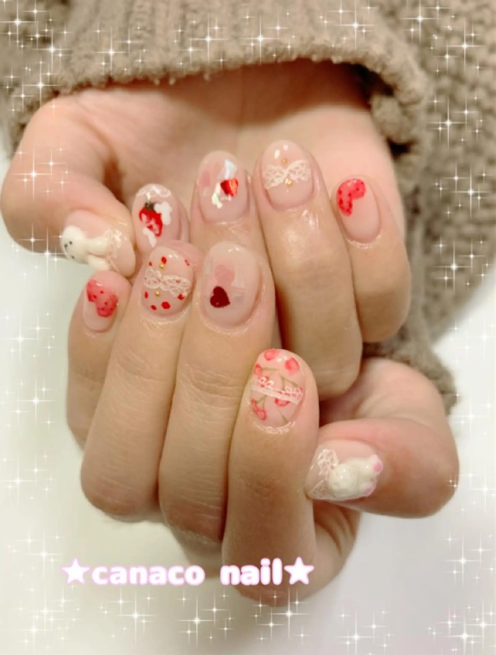 ネイル アートネイル ジェルネイル パラジェル ストーンネイル Felice所属・ベテランネイル cnc  nailのネイルデザイン