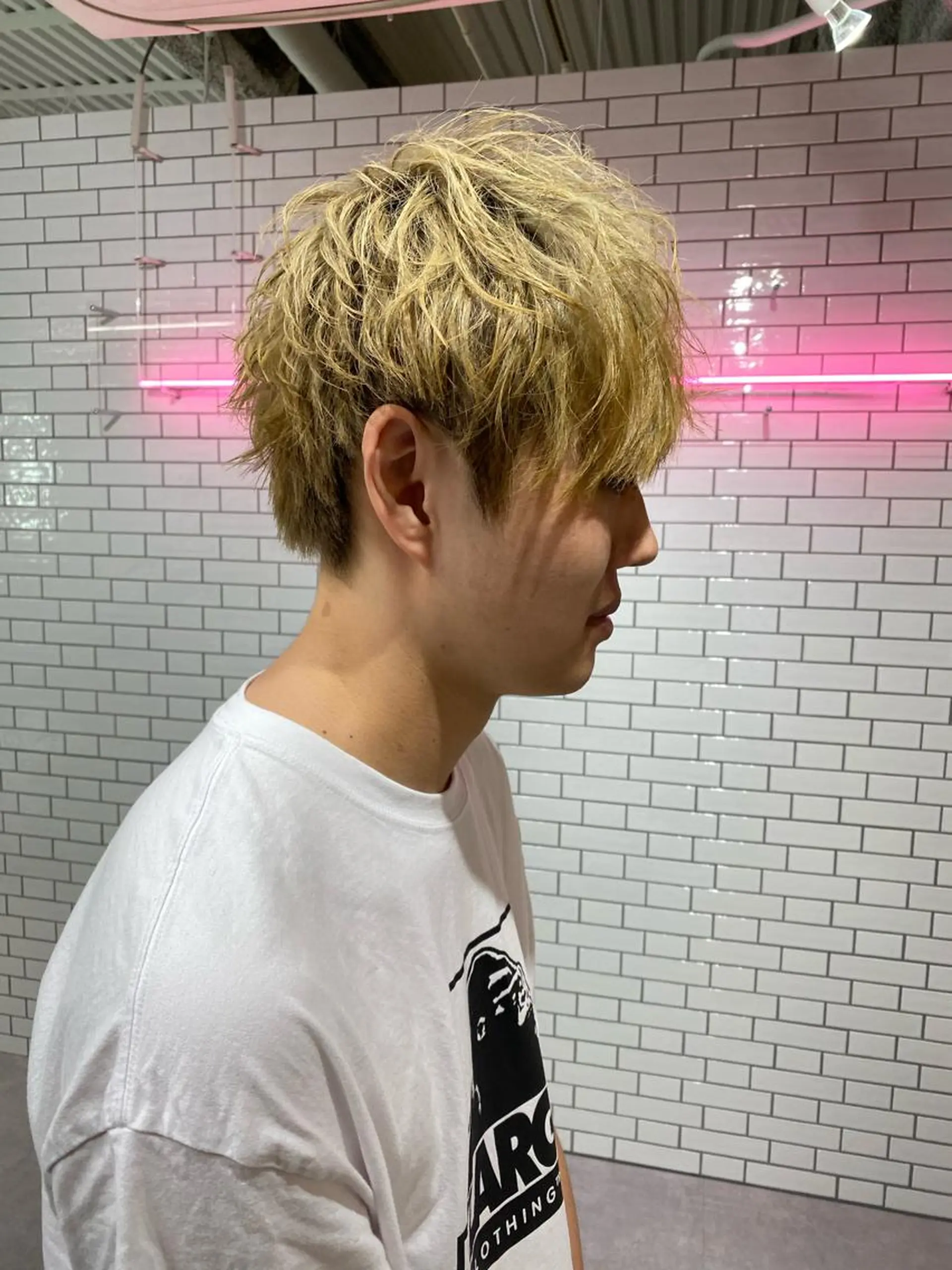 メンズ メンズブリーチ マッシュ BLEUNIR  中崎町所属・梅田中崎町メンズ 美容師ユースケのヘアスタイル