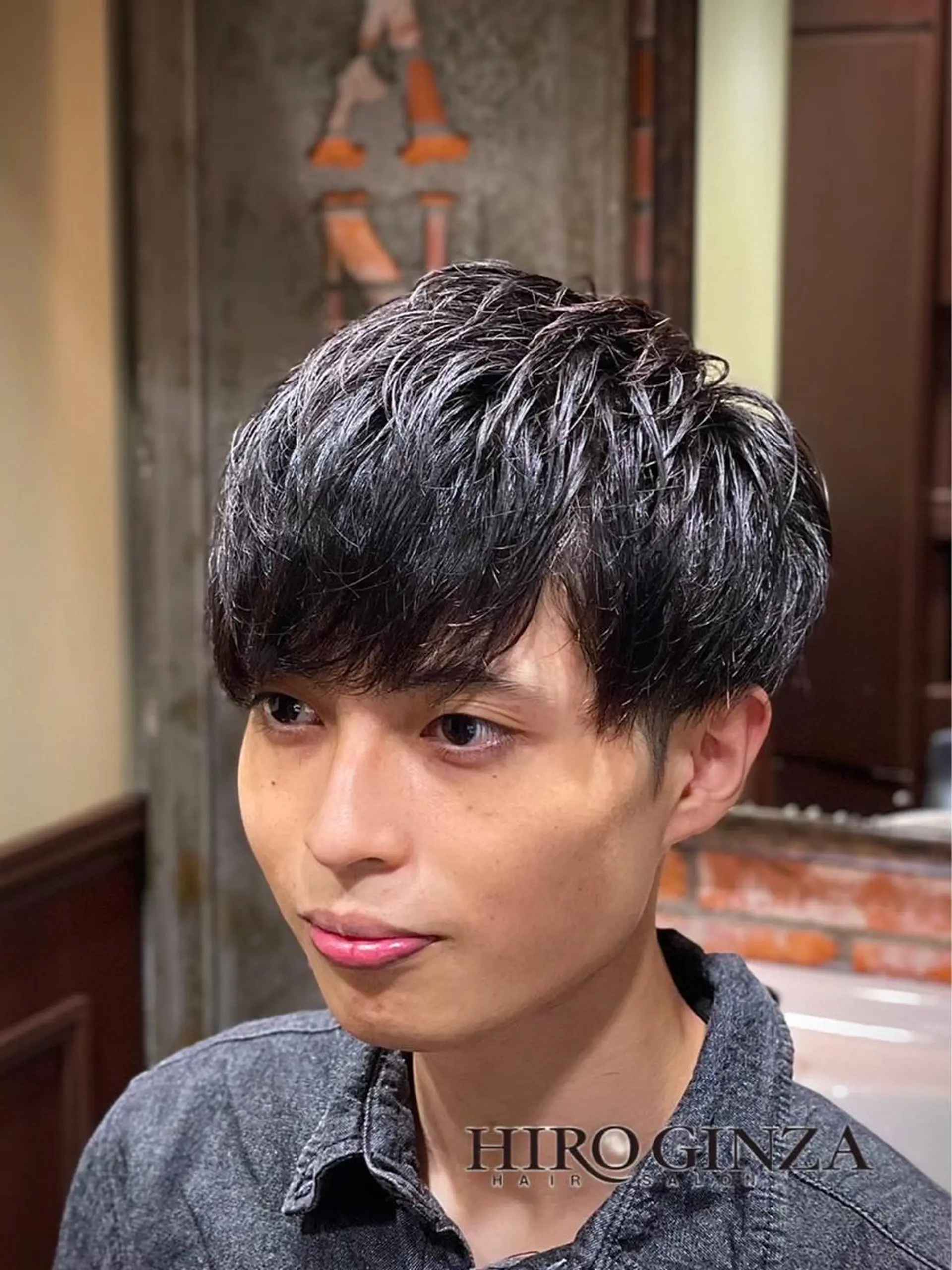 ミディアム メンズ ヒロ銀座ヘアーサロン池袋 サンシャイン通り店所属・カットモデル 募集/松本大岐のヘアスタイル