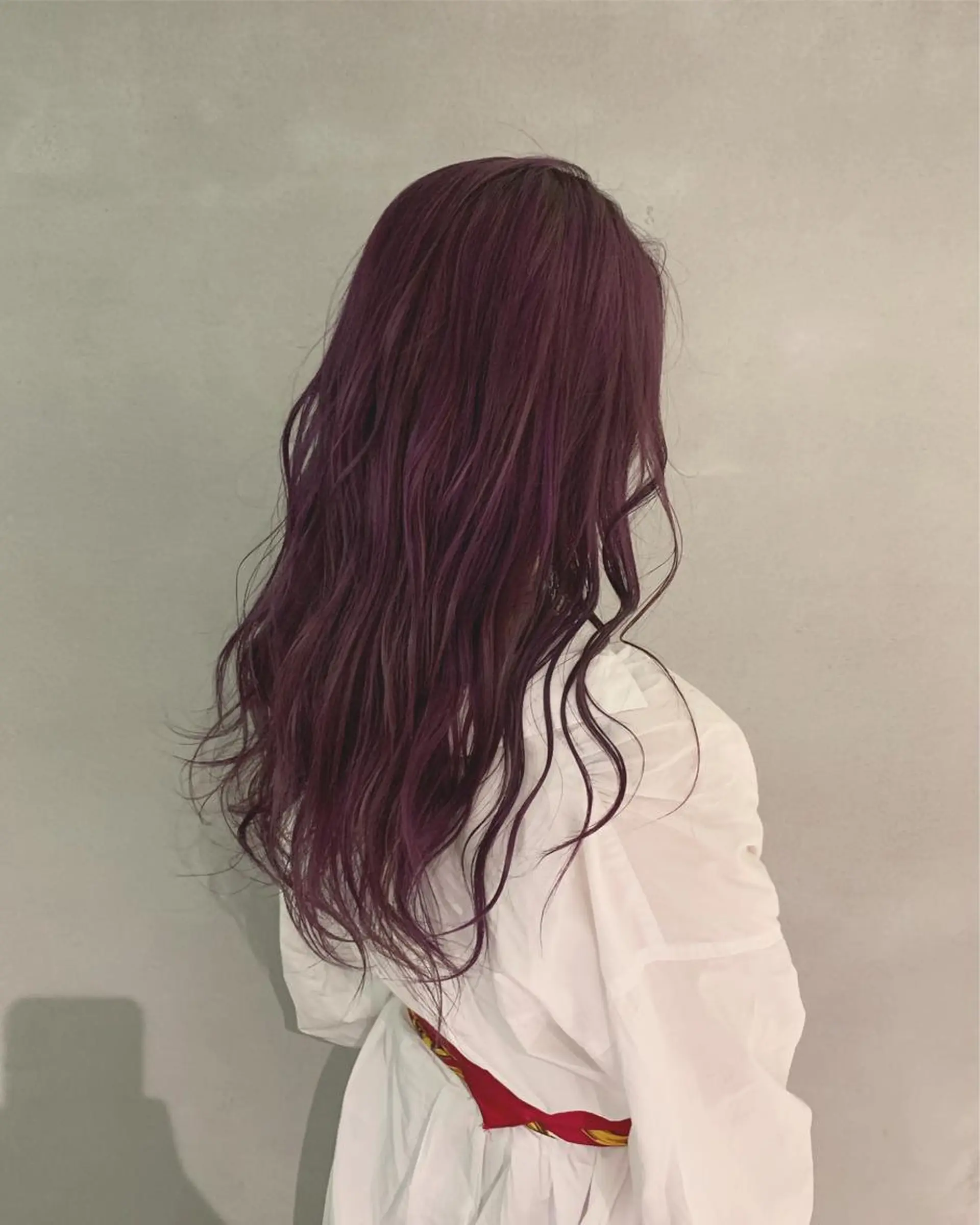 ロング カラー ブリーチ パープルカラー インナーカラー/天神 ブリーチ/吉田のヘアスタイル