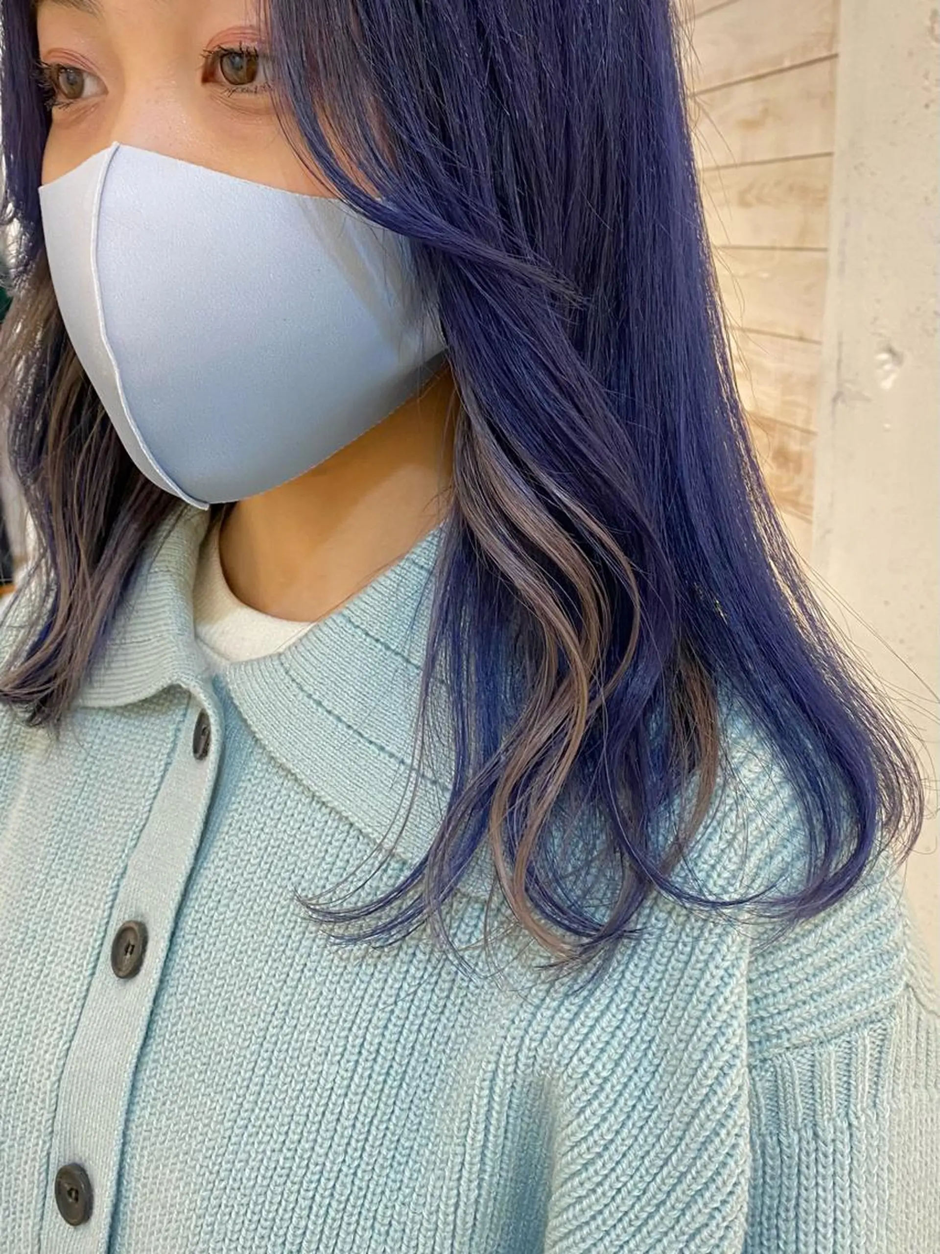 ロング カラー ブリーチなしカラー ダブルカラーエクステのヘアスタイル