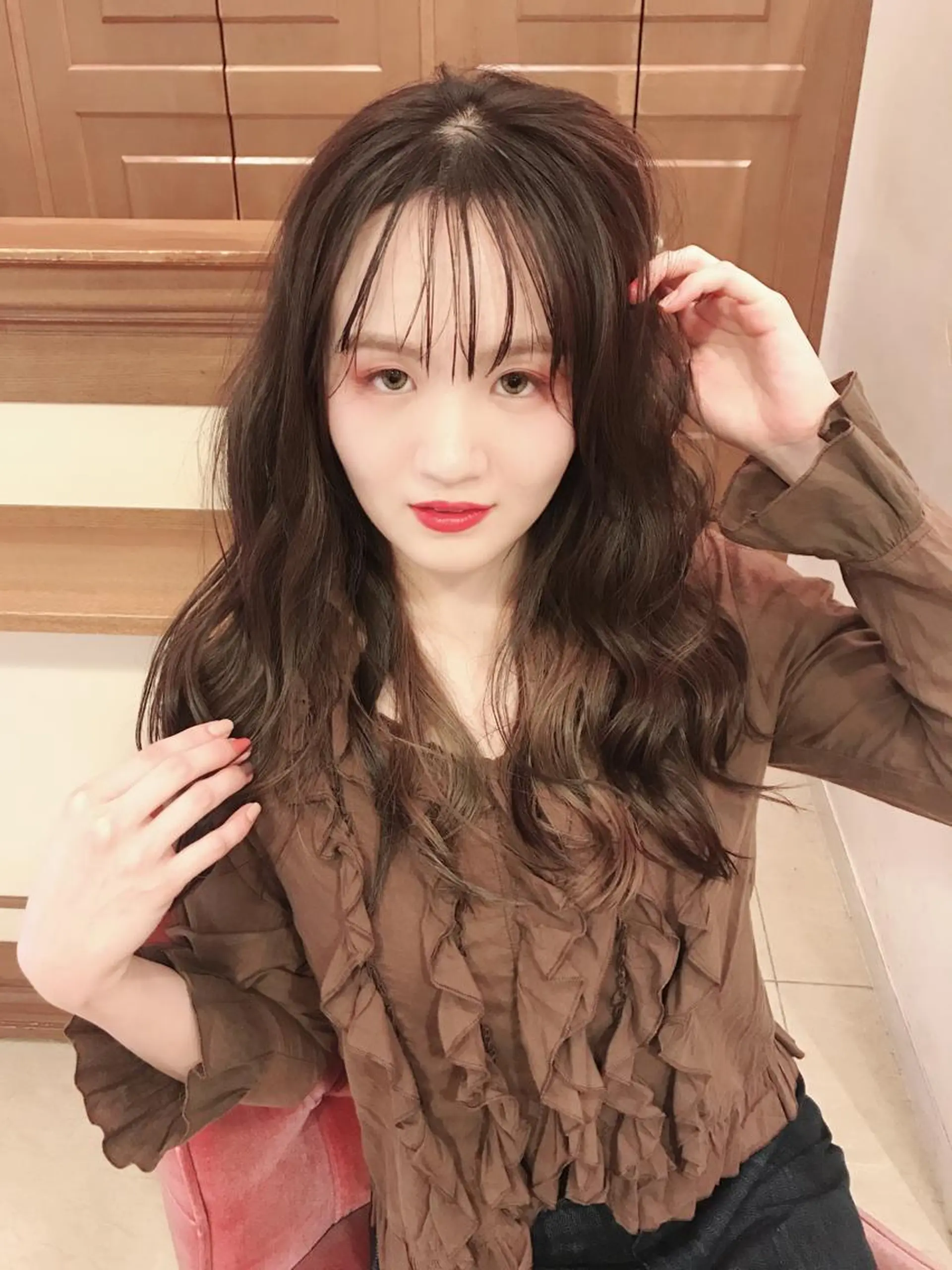 セミロング カラー パーマ ヘアアレンジ 🐮牛島 一貴🐮のヘアスタイル